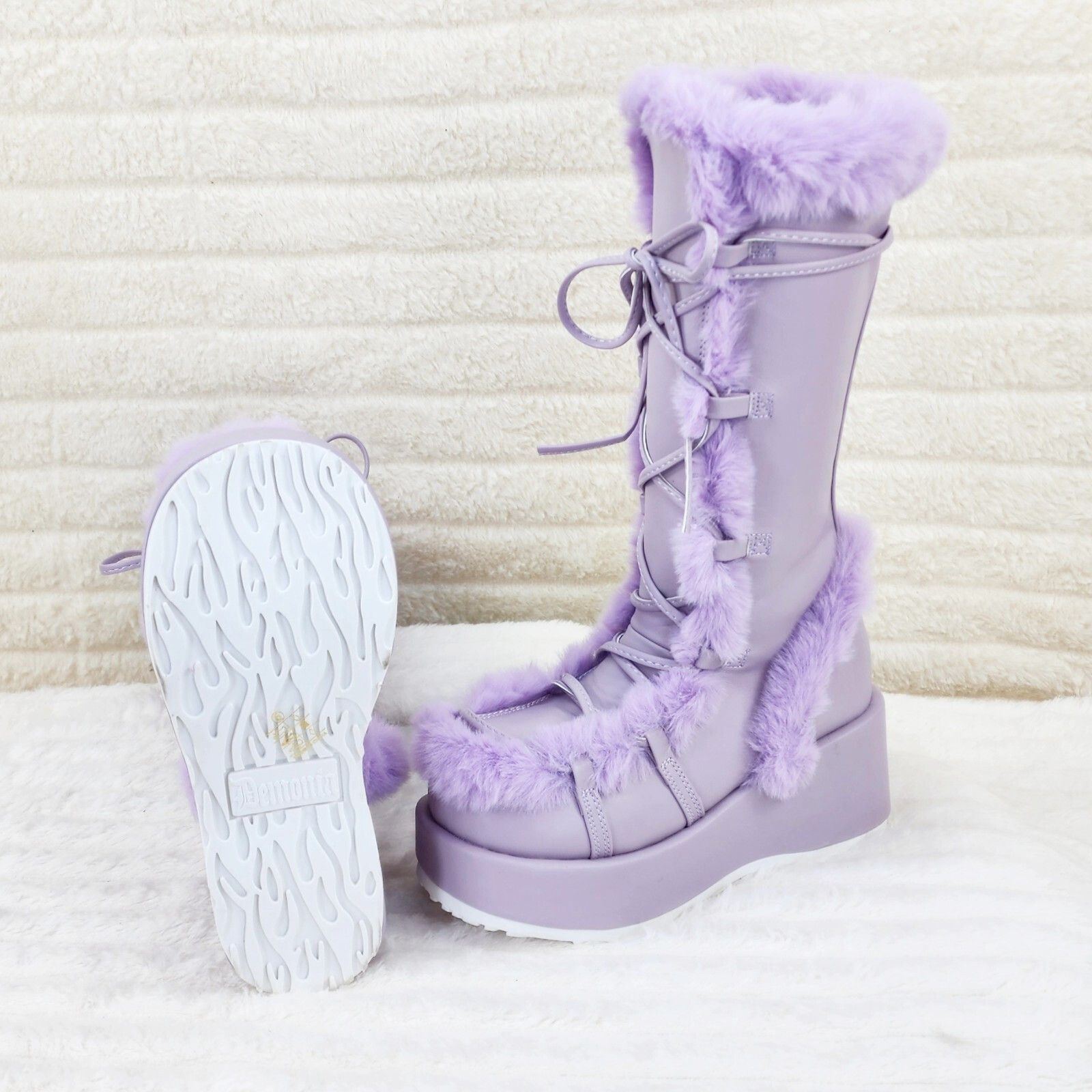 Other Cubby 311 Stomper Lilac Purple Platform Pastel Goth Punk Cal Size US 12 / IT 42 - 2 Thumbnail