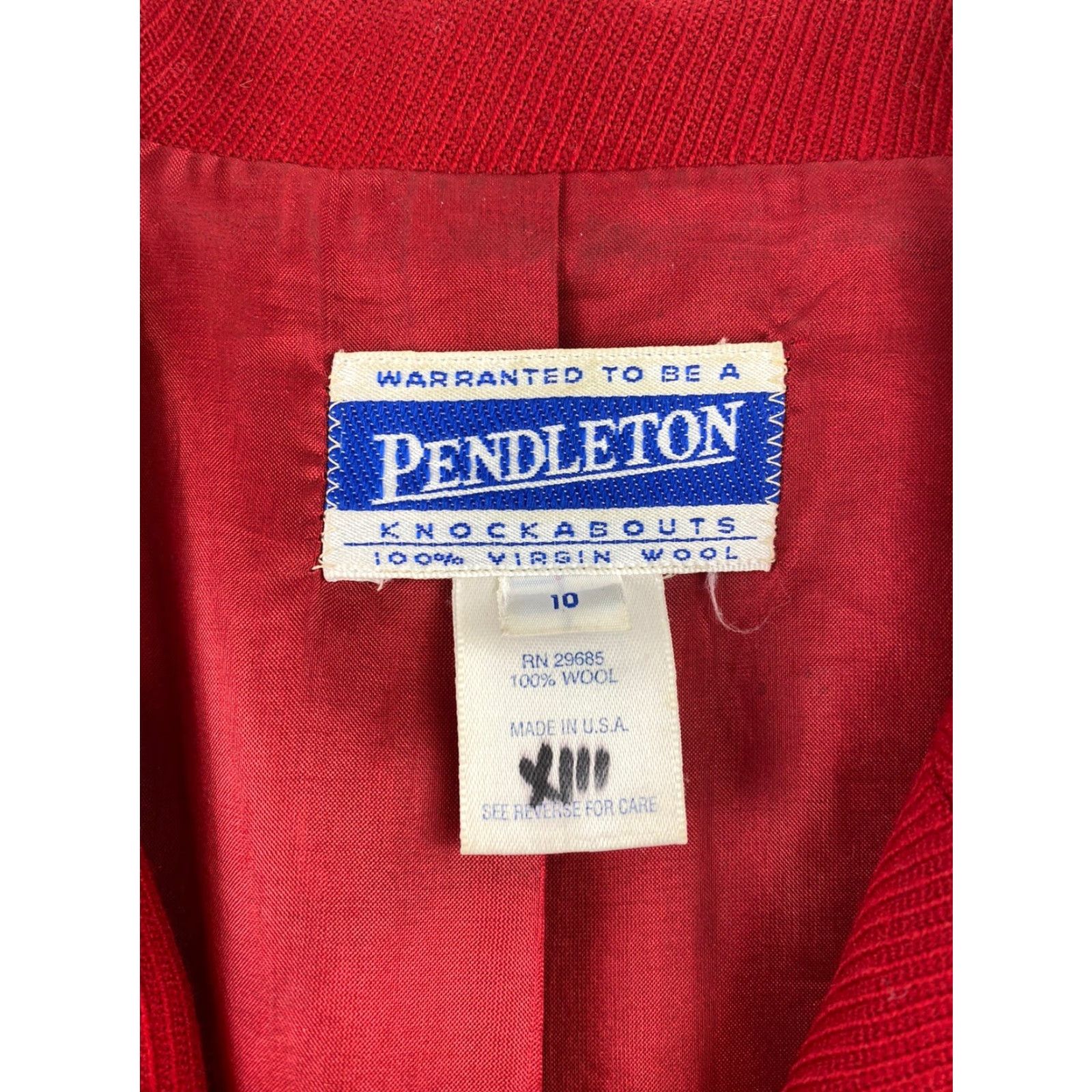 Pendleton VINTAGE Pendleton Blazer Womens 10 Red Wool USA Classic Jacket Size L / US 10 / IT 46 - 5 Thumbnail