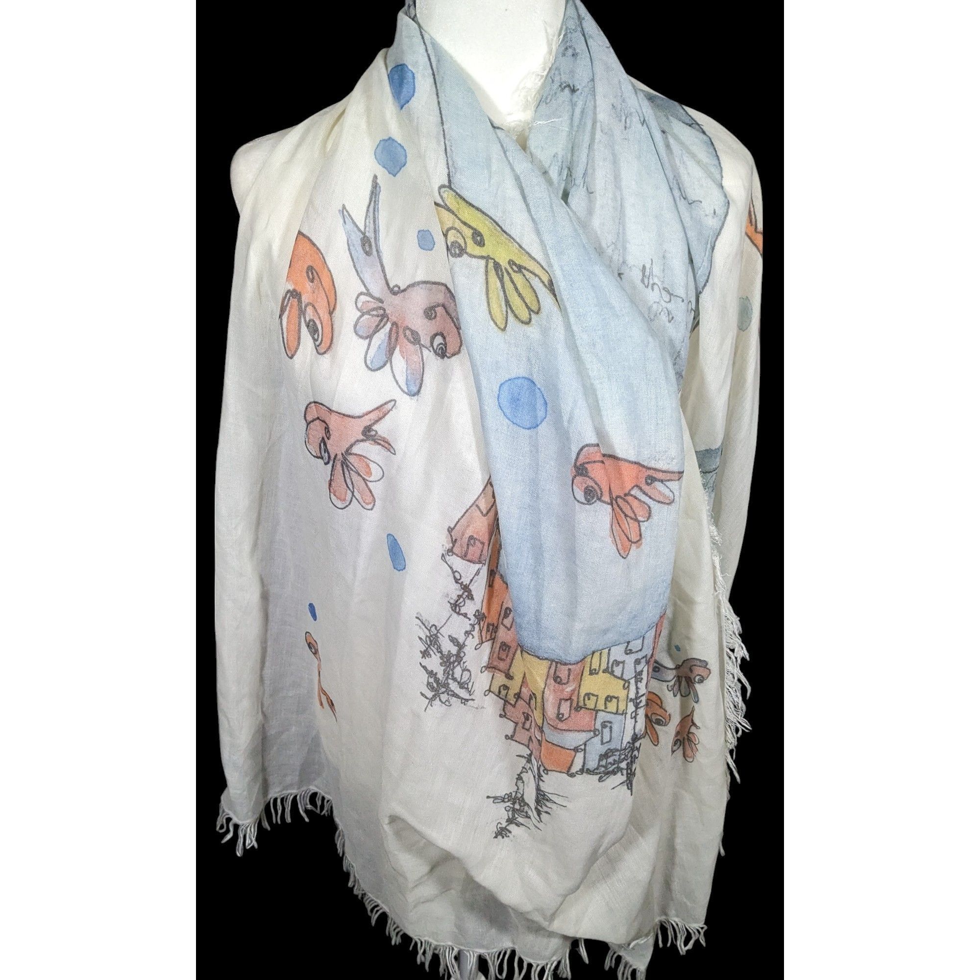 Other Whimsical Italian "The Sea Ends Where The Sky Begins" Art Sc Size ONE SIZE - 13 Thumbnail
