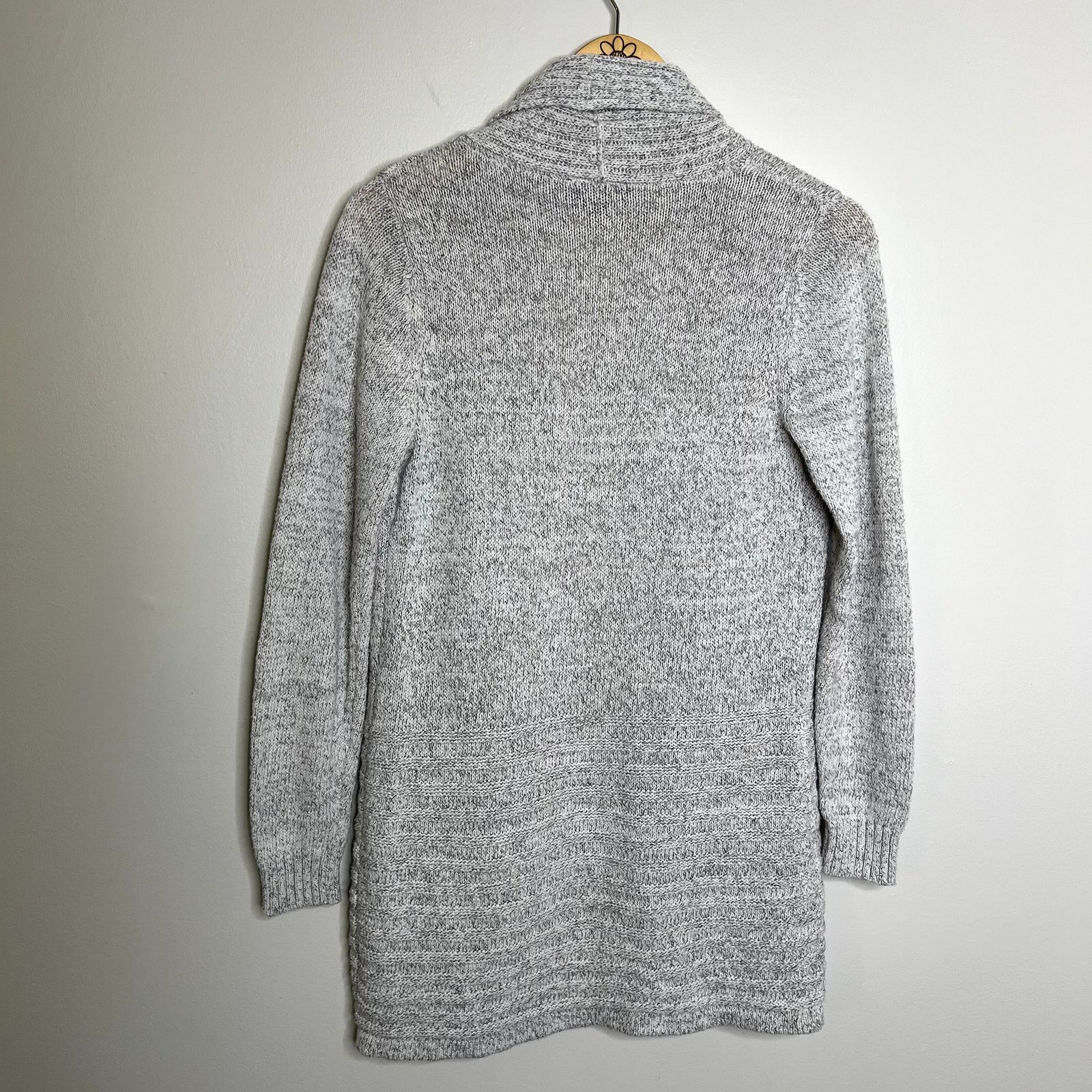 Other AB Studio Gray Open Front Knit Cardigan Sweater Size S / US 4 / IT 40 - 5 Thumbnail