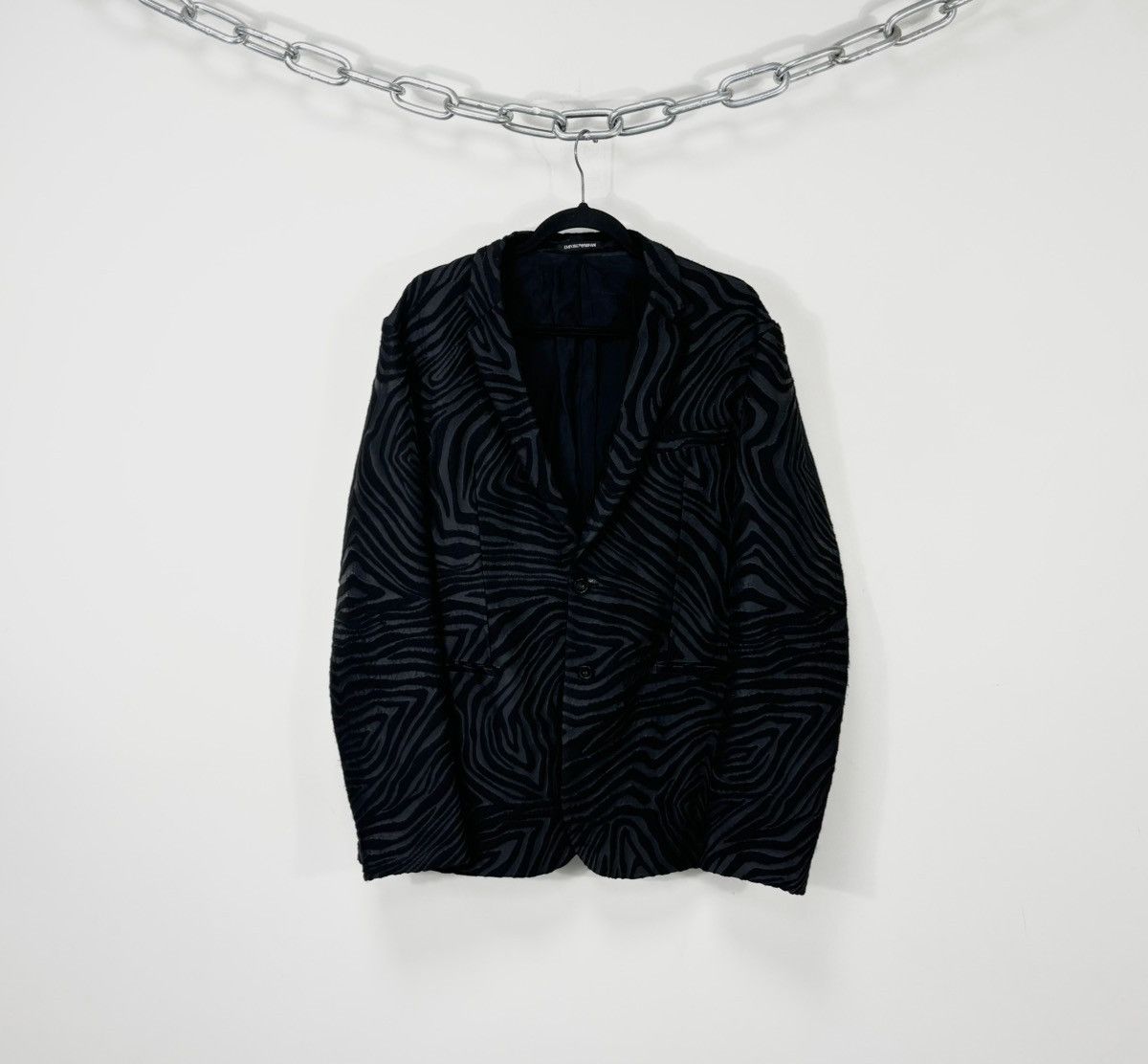 Emporio Armani Emporio Armani Men’s Zebra Jacquard Wool Blend Blazer Jacket Size 46R - 1 Thumbnail