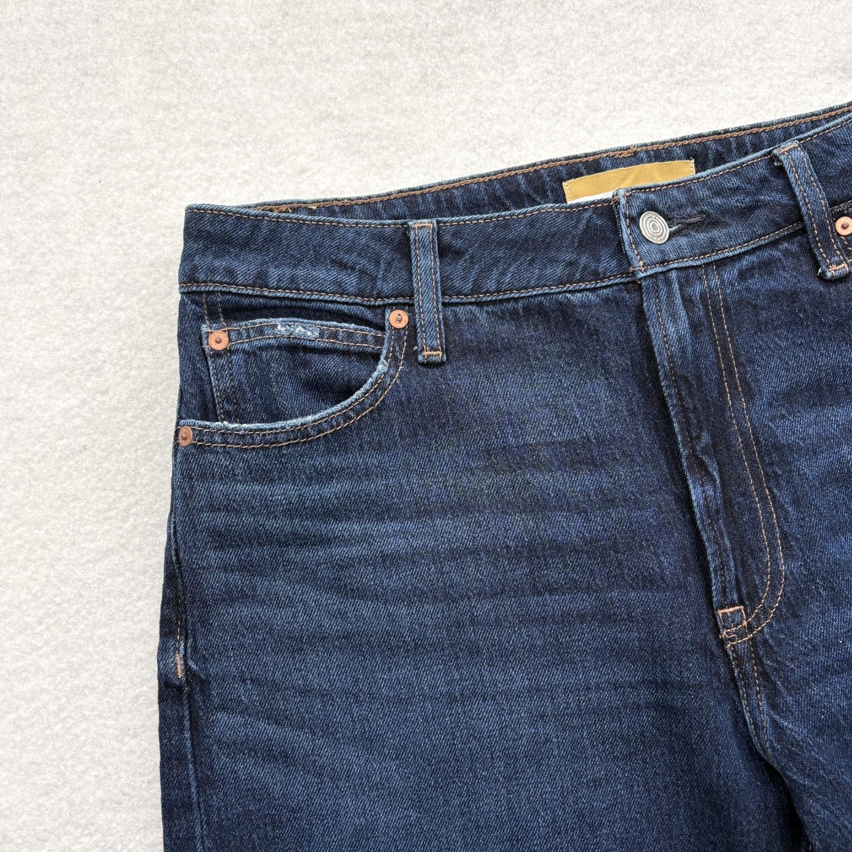 Vintage Maurices 90s Flare Jeans Womens 12 Short Blue High Rise Curvy Fit Stretch Denim Pants Size 34" / US 12 / IT 48 - 3 Thumbnail