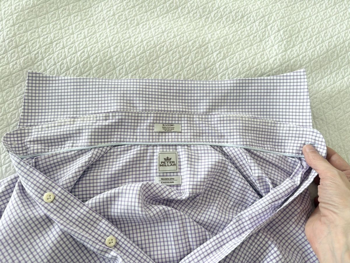 Peter Millar Peter Millar Nanoluxe Purple Gingham Dress Shirt 16 34/35 Size US L / EU 52-54 / 3 - 7 Thumbnail