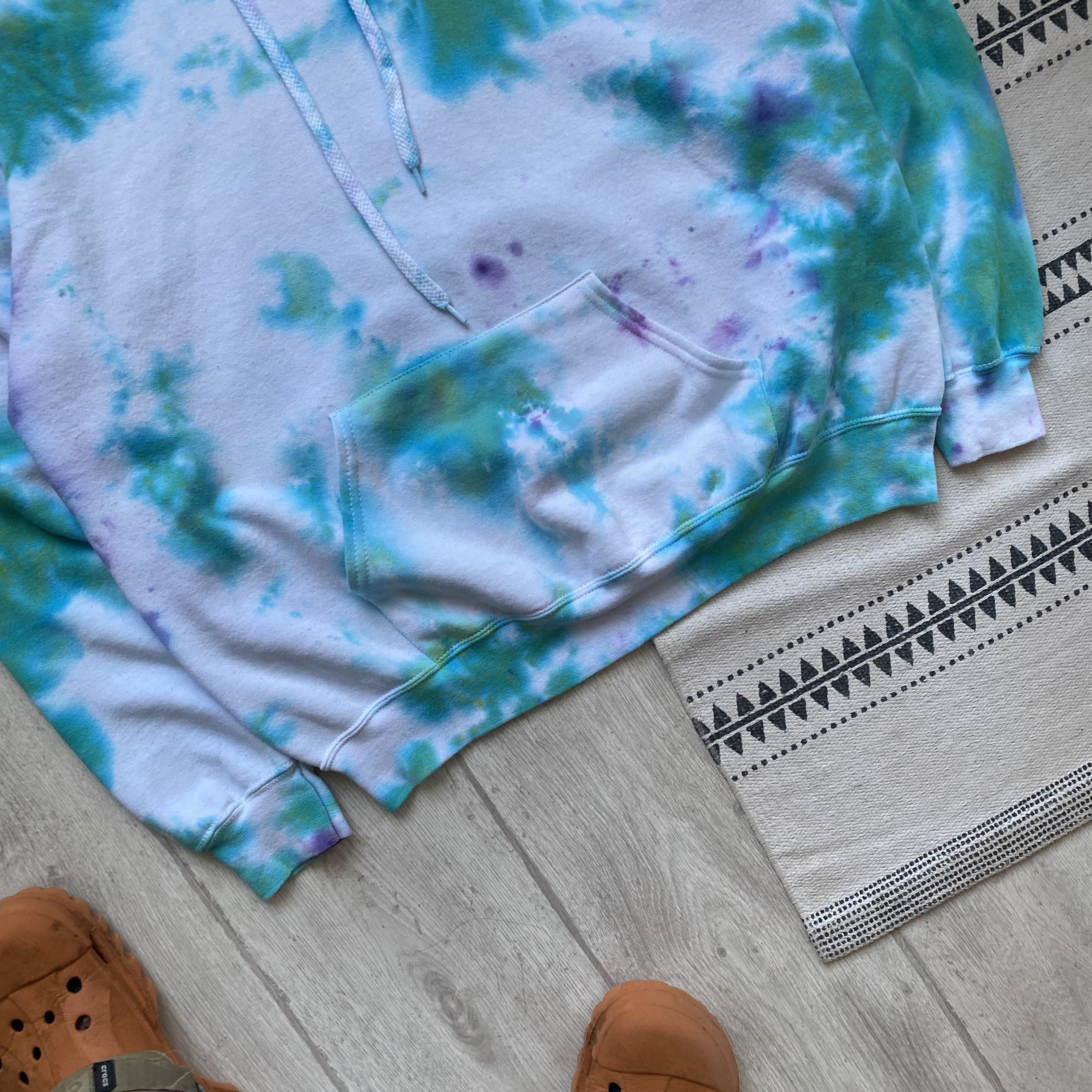 Fruit Of The Loom Vintage Custom Tie Dye Blank Hoodie Sweatshirt Y2K Gilgan Size US XL / EU 56 / 4 - 4 Thumbnail