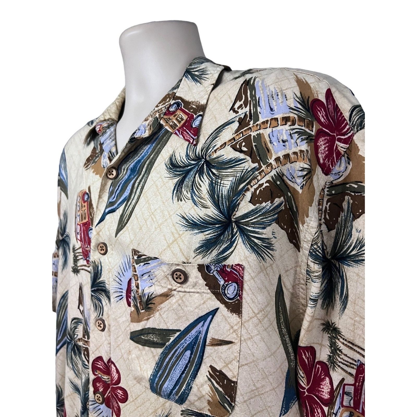 Vintage Mens Vintage Hawaiian Floral Button Up Shirt Large Pocket Size US L / EU 52-54 / 3 - 5 Thumbnail