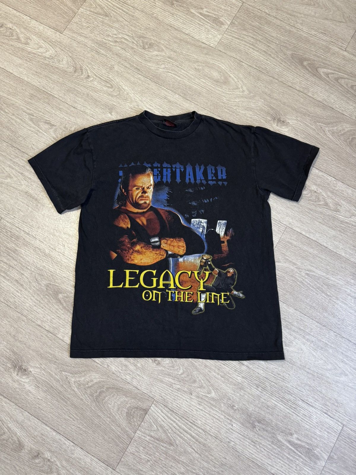 WWE 🔷Vintage WWE WWF The Undertaker Legacy On The Line T-shirt🔷 Size US L / EU 52-54 / 3 - 1 Thumbnail