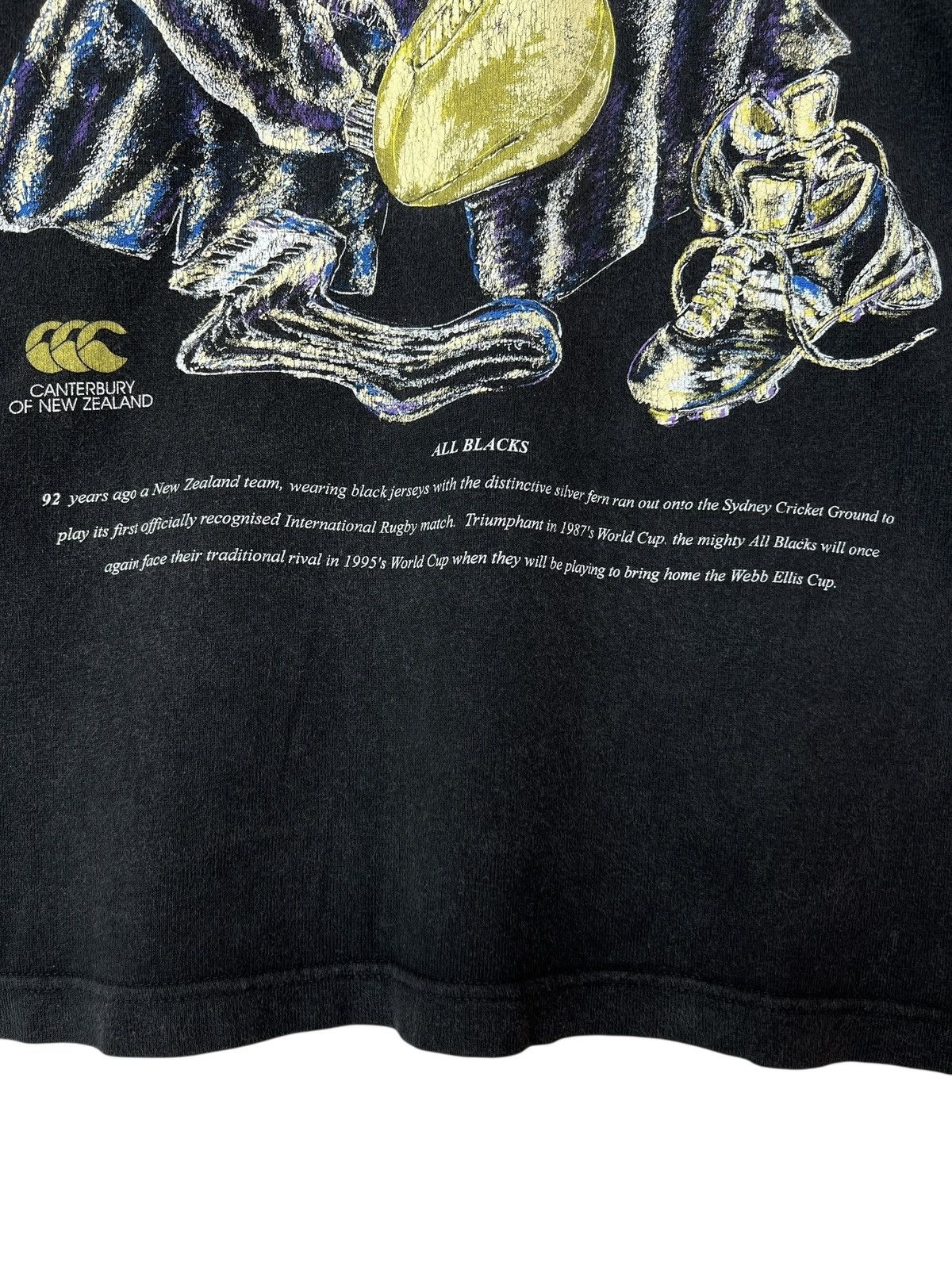 Canterbury of New Zealand Vintage 90s Canterburry World Cup Polo Rugby All Black Shirt Size US L / EU 52-54 / 3 - 6 Thumbnail