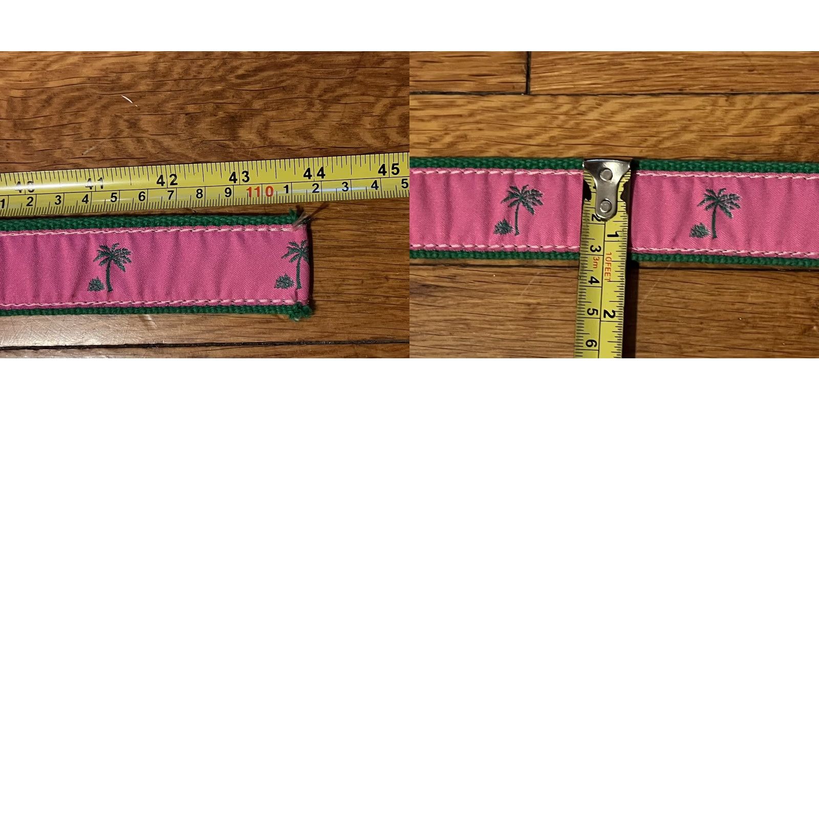 Vintage Preston Palm Tree Canvas Belt Women’s Medium Pink Green Geometric Aloha Beach Hawaiian Palm Size ONE SIZE - 8 Thumbnail