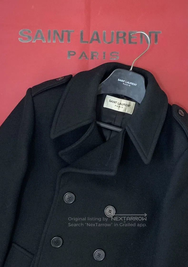 Saint Laurent Paris Saint Laurent Paris Black Double-breasted Navy Greatcoat Size US M / EU 48-50 / 2 - 6 Thumbnail