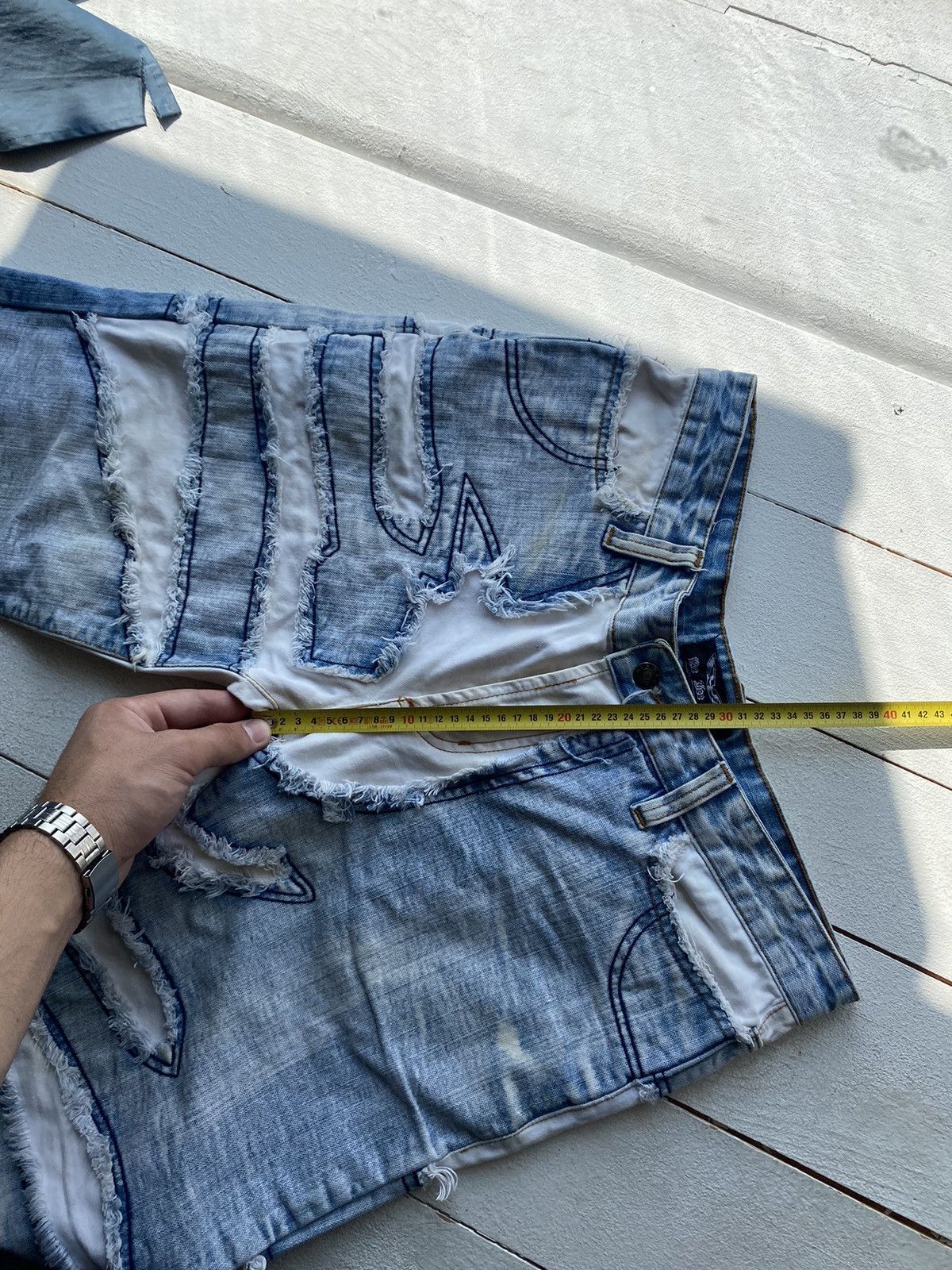 Japanese Brand 🔥OPIUM PUNK GOTHIC DISTRESSED ASYMMETRICAL JEANS CUSTOM 32 Size US 32 / EU 48 - 10 Thumbnail