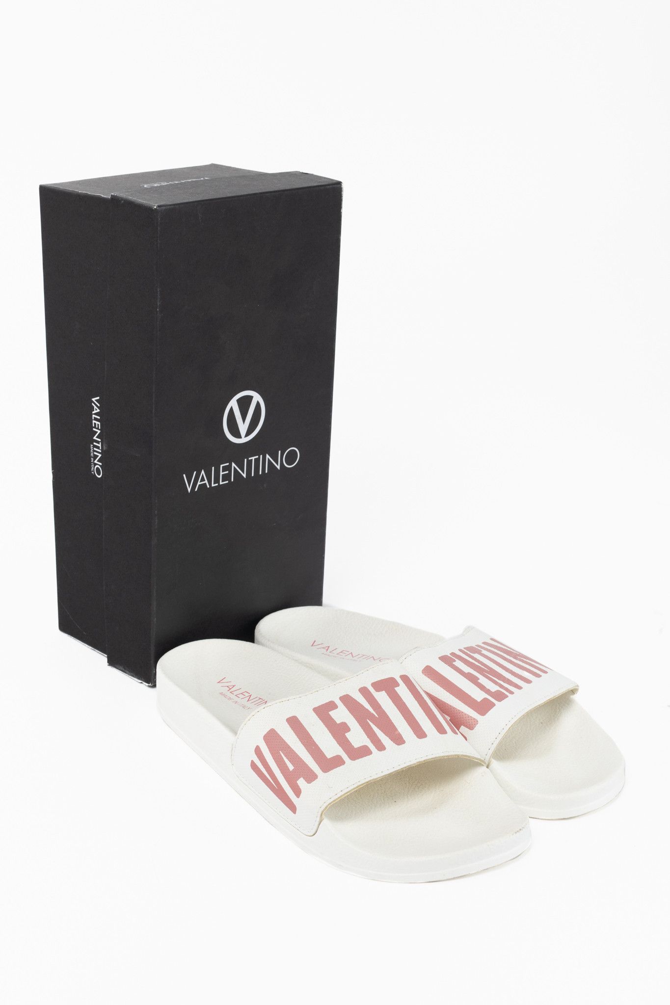 Valentino Valentino by Mario Valentino Irene Logo Slide Sandals Size US 8.5 / IT 38.5 - 10 Thumbnail