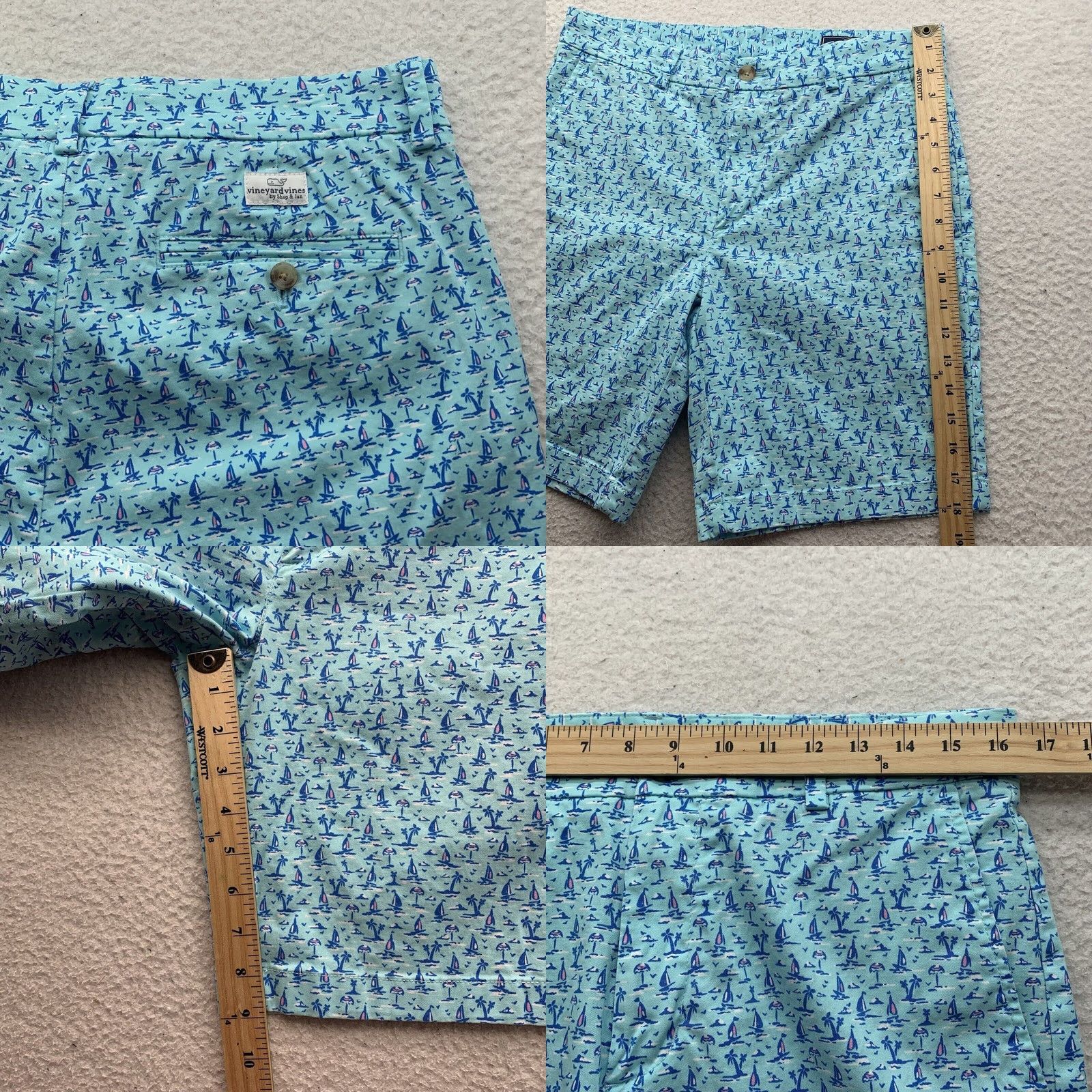 Vineyard Vines Vineyard Vines Mens Shorts Blue 33 9" Sailboat Preppy Size US 33 - 8 Thumbnail