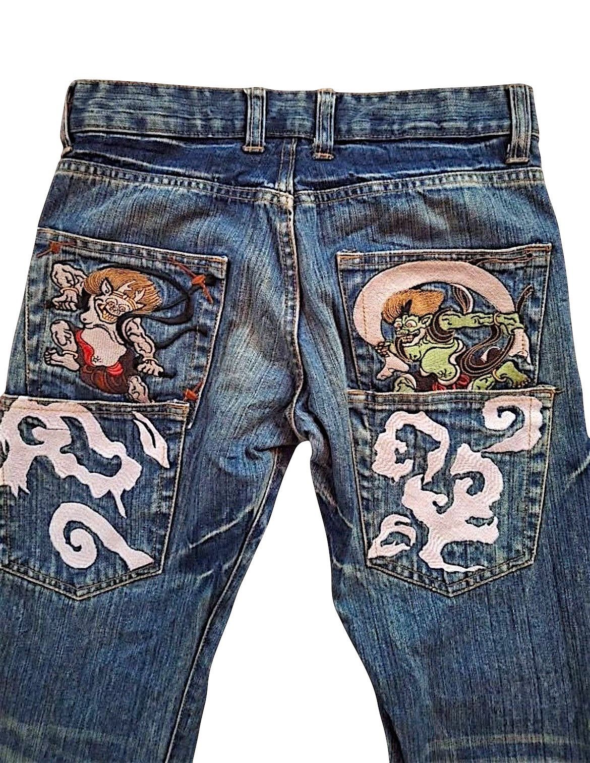 Japanese Brand Japanese Gaijin Embroidery Tatoo Traditional Japan Jeans Size US 31 - 4 Thumbnail