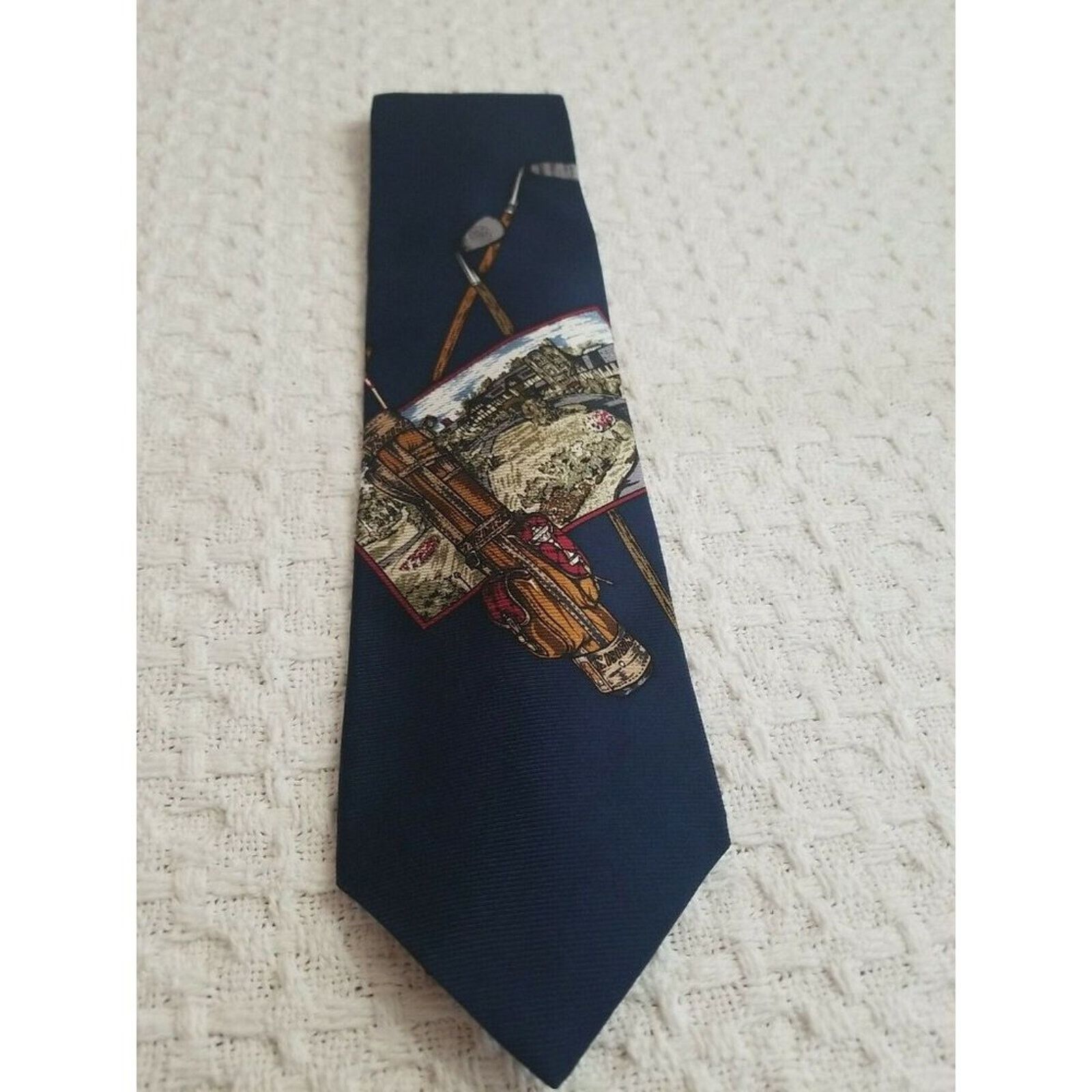 & Other Stories Norseman Men's Neck Tie Navy Blue Golf Bag Golf Clubs Size ONE SIZE - 1 Thumbnail