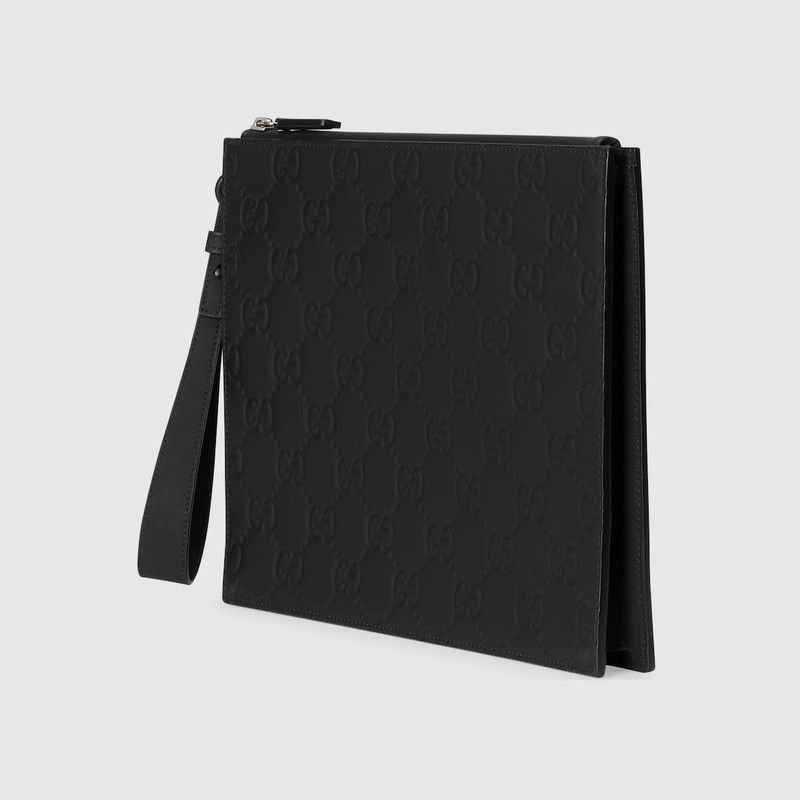 Gucci oc11z1225 Size: OS / Rubber Effect Small Pouch in Black Size ONE SIZE - 8 Thumbnail