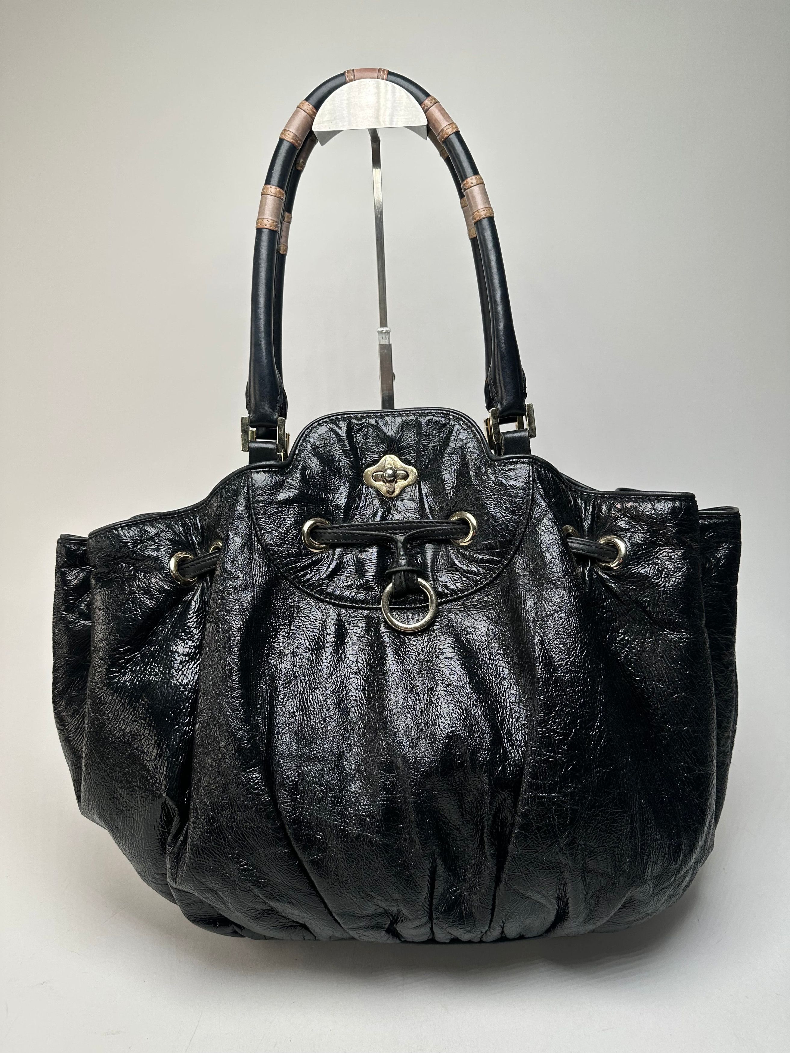 Emilio Pucci Vintage Patent Leather Handbag Black Size ONE SIZE - 1 Thumbnail