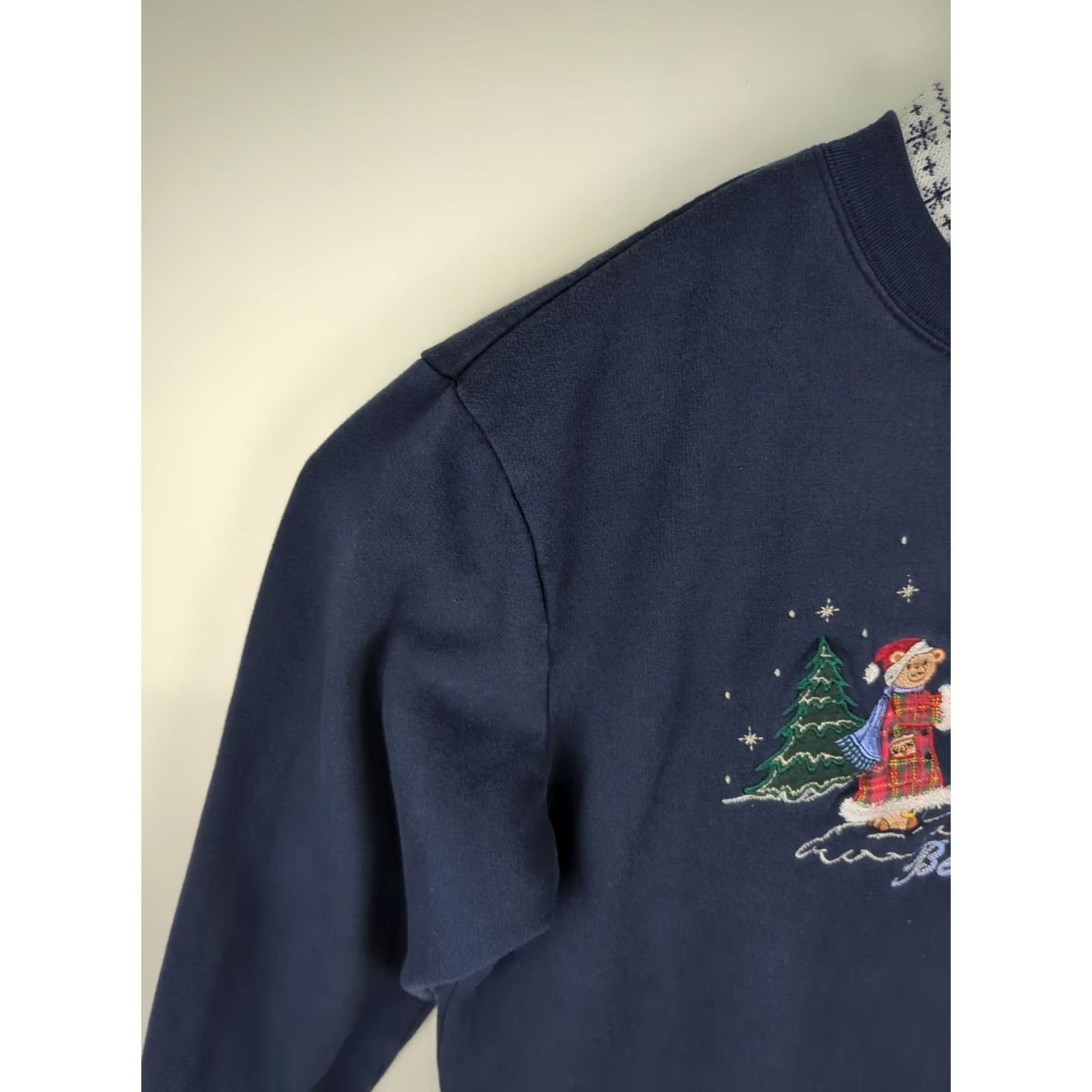 Vintage Bobbie Brooks Embroidered Large Beary Christmas Sweatshirt Pullover Size L / US 10 / IT 46 - 4 Thumbnail
