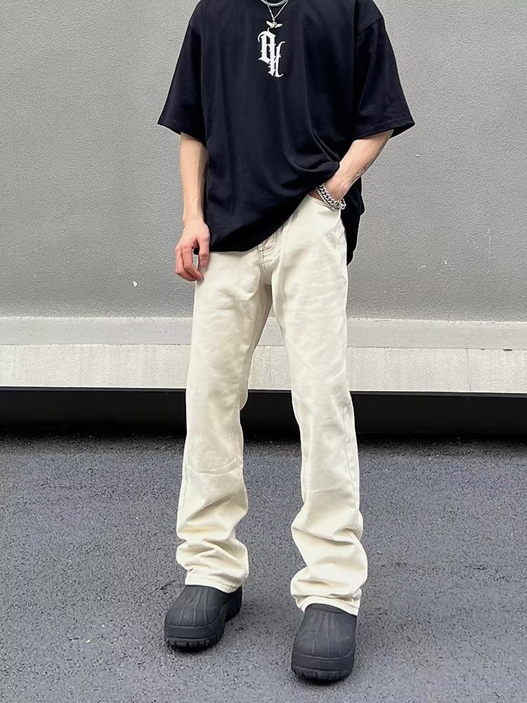 Japanese Brand × Jean High street washed loose flared casual versatile jeans Size US 32 / EU 48 - 1 Thumbnail
