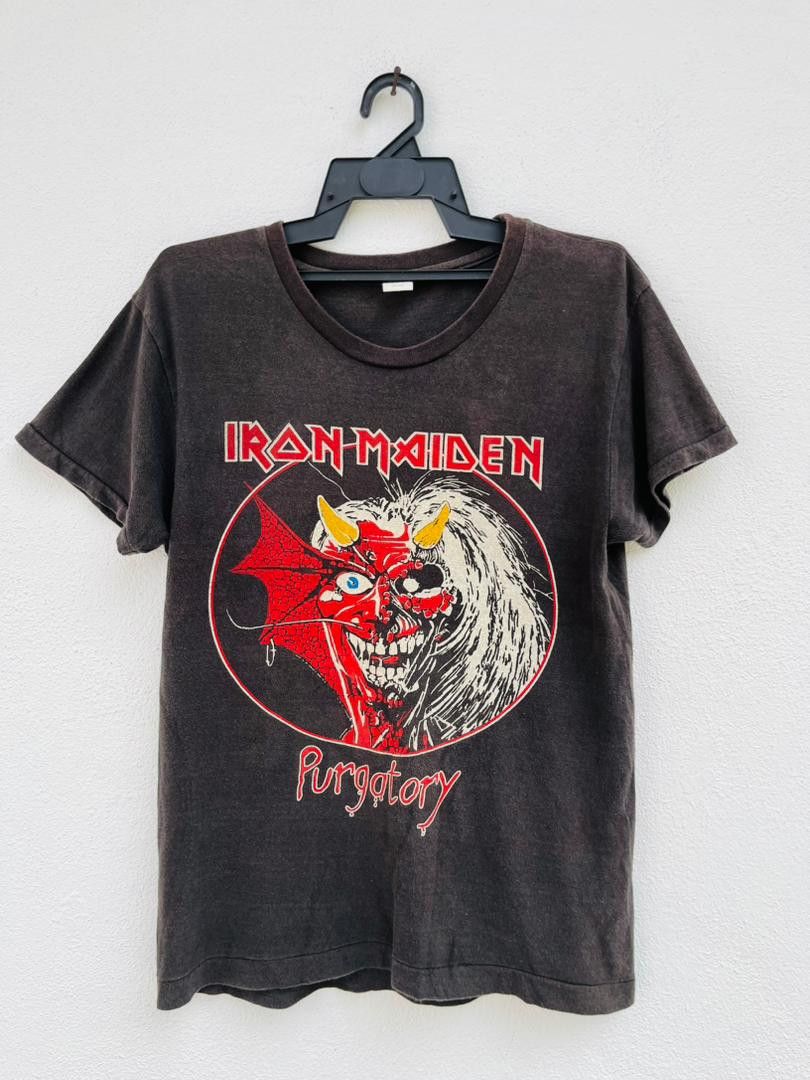 Band Tees × Vintage Vintage 80s Iron Maiden Purgatory Alive In America Size US M / EU 48-50 / 2 - 1 Thumbnail