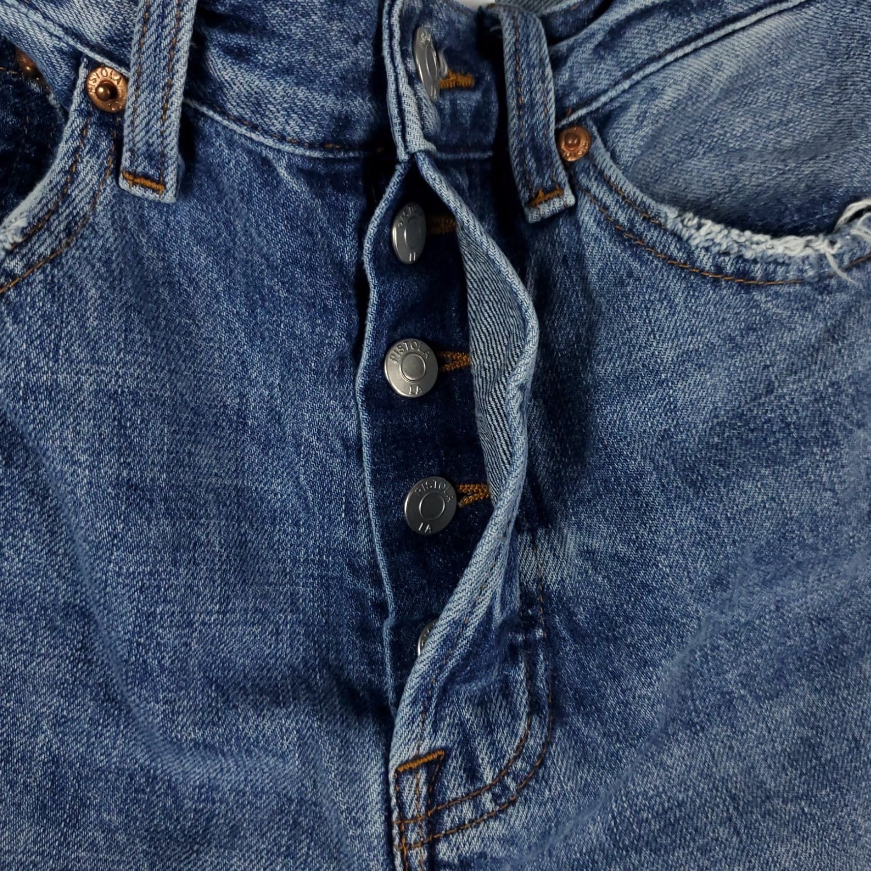 Pistola Pistola Jeans Womens Size 27 Blue Distressed Straight Leg Denim Pants 27x26 Adult Women Regular Rise Modern American 90s Style Mens Womens Boys Girls Size 27" / US 4 / IT 40 - 3 Thumbnail