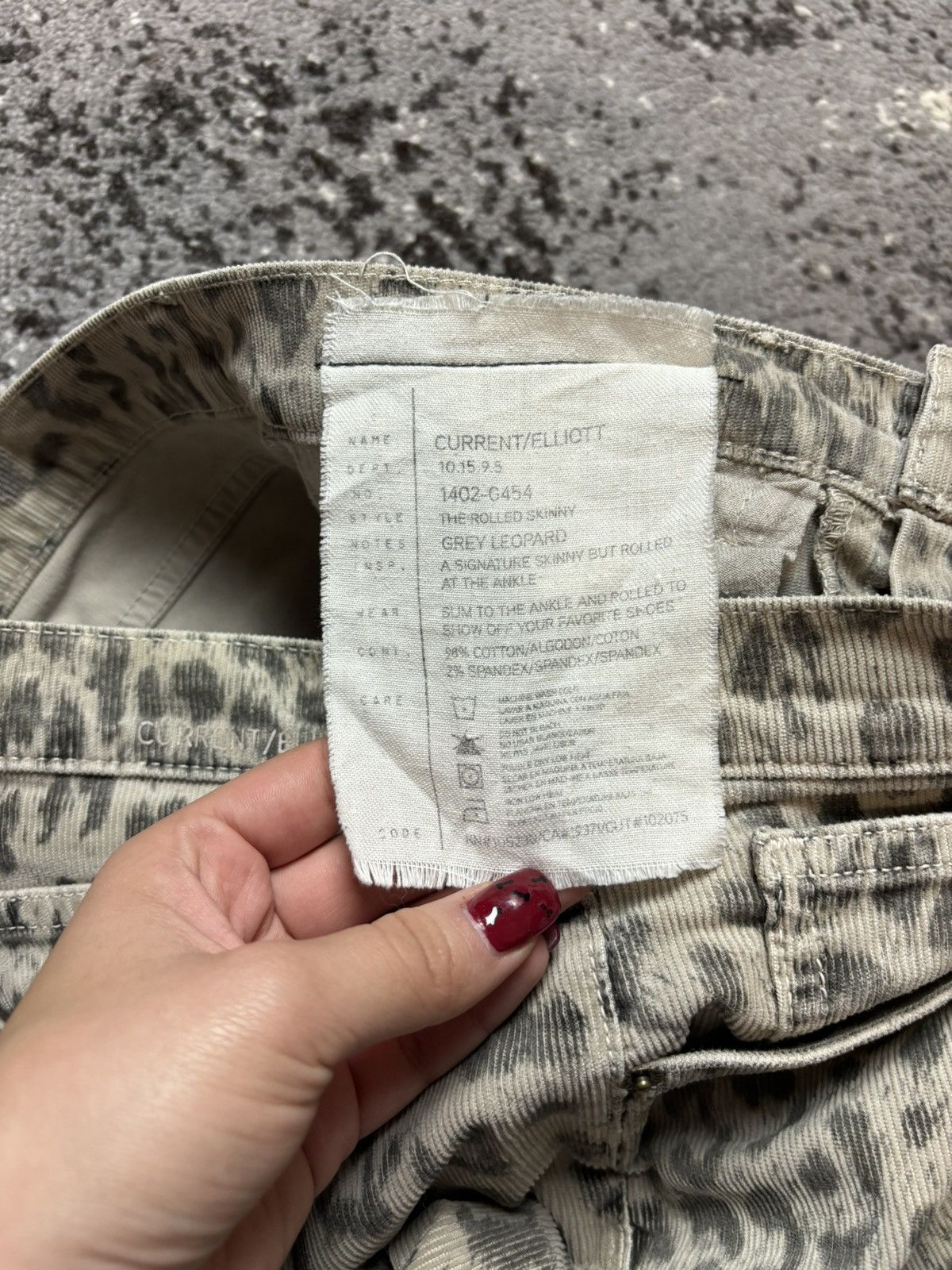 Current/Elliot × Japanese Brand × Vintage Vintage leopard print Current Elliott low waist velvet jeans Size 26" / US 2 / IT 38 - 7 Thumbnail