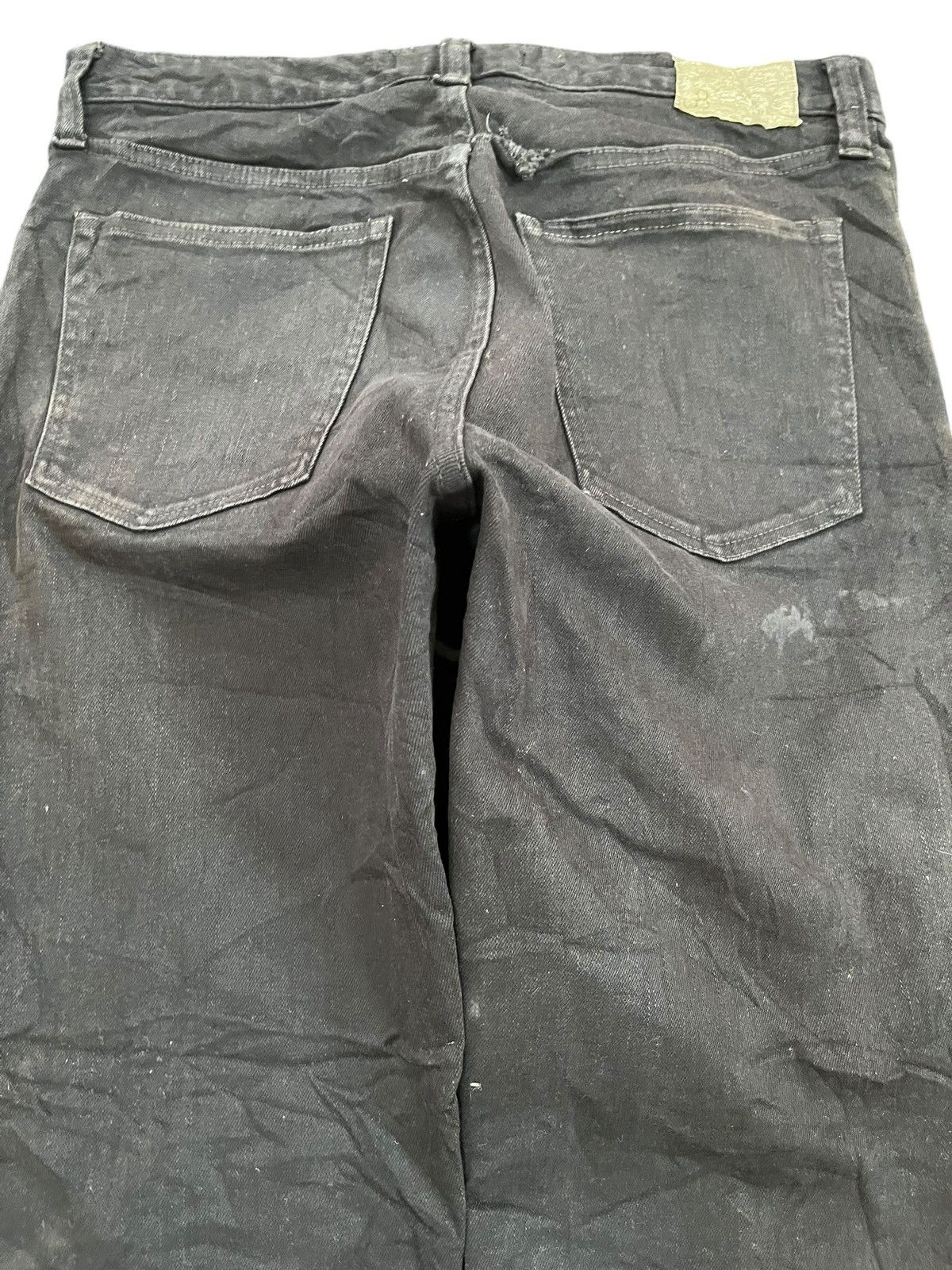 Johnbull × KMRii × KOJIMA GENES Vintage Johnbull Waxed Slim Fit Black Denim Size US 31 - 6 Thumbnail