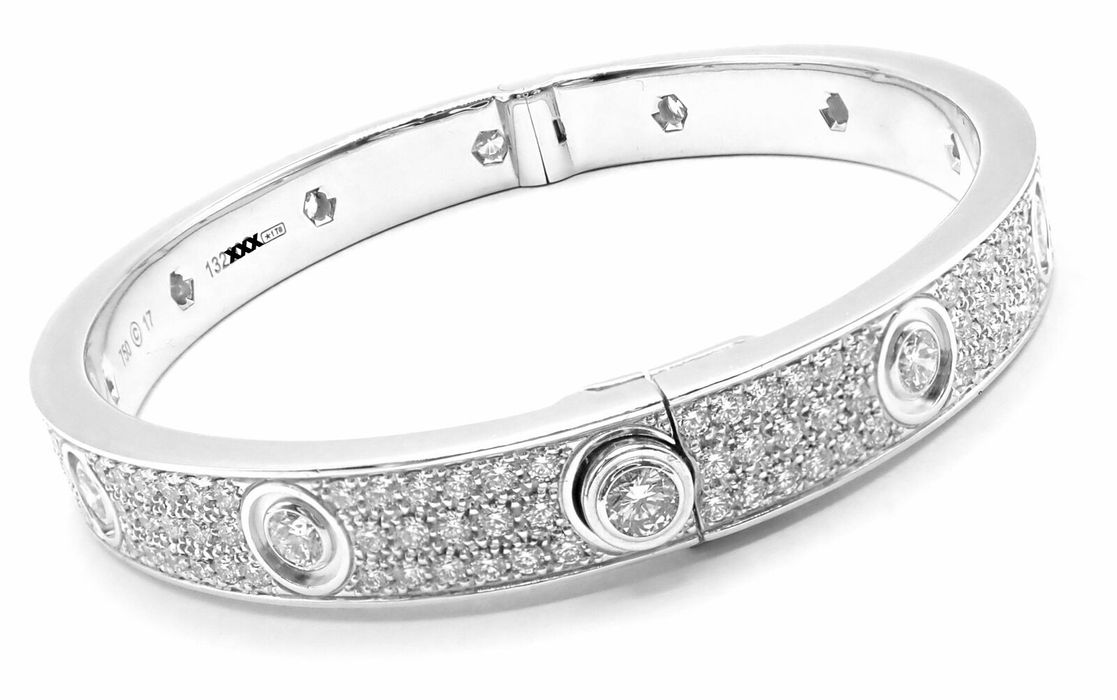 Authentic Cartier Love 18k White Gold Bracelet B6027200 with