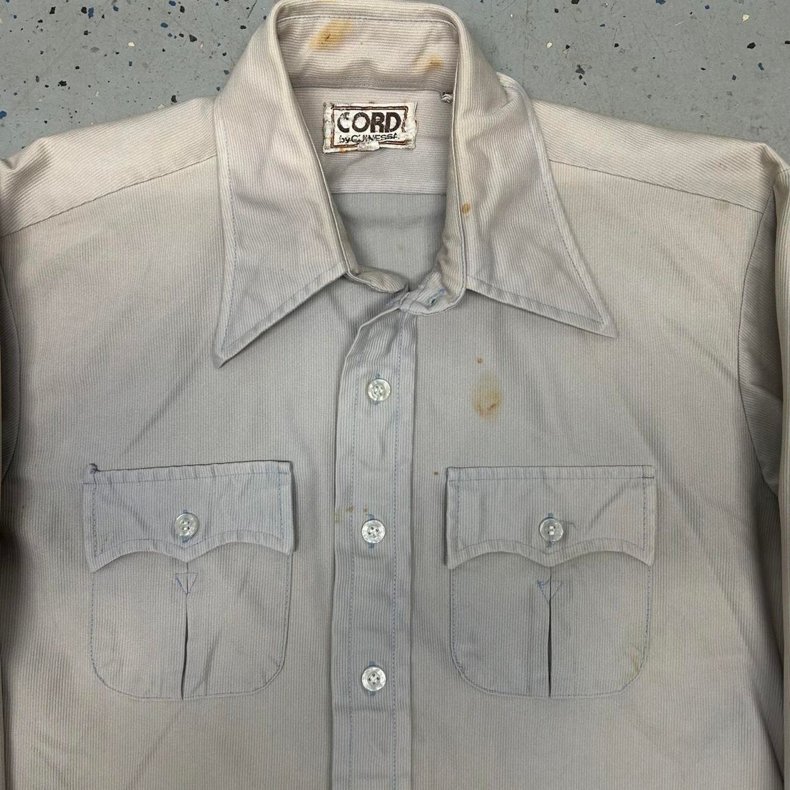 Other VTG 70s Cord by Quinessa Tan button down shirt Size US L / EU 52-54 / 3 - 2 Thumbnail