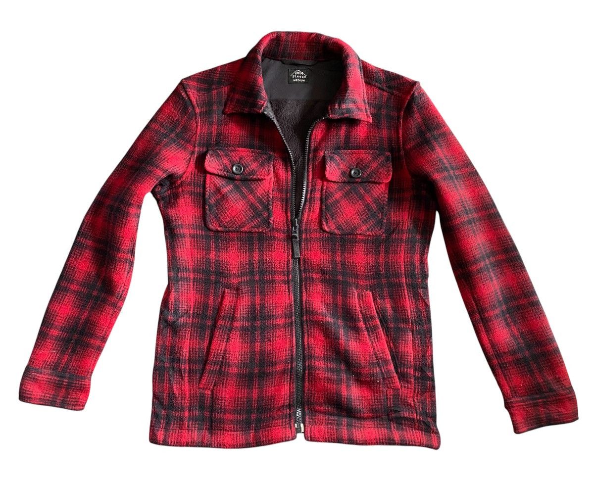 Flannel × Japanese Brand × Uniqlo Boa Fleece Zipper Up Flannel Winter Jacket Size US M / EU 48-50 / 2 - 1 Thumbnail