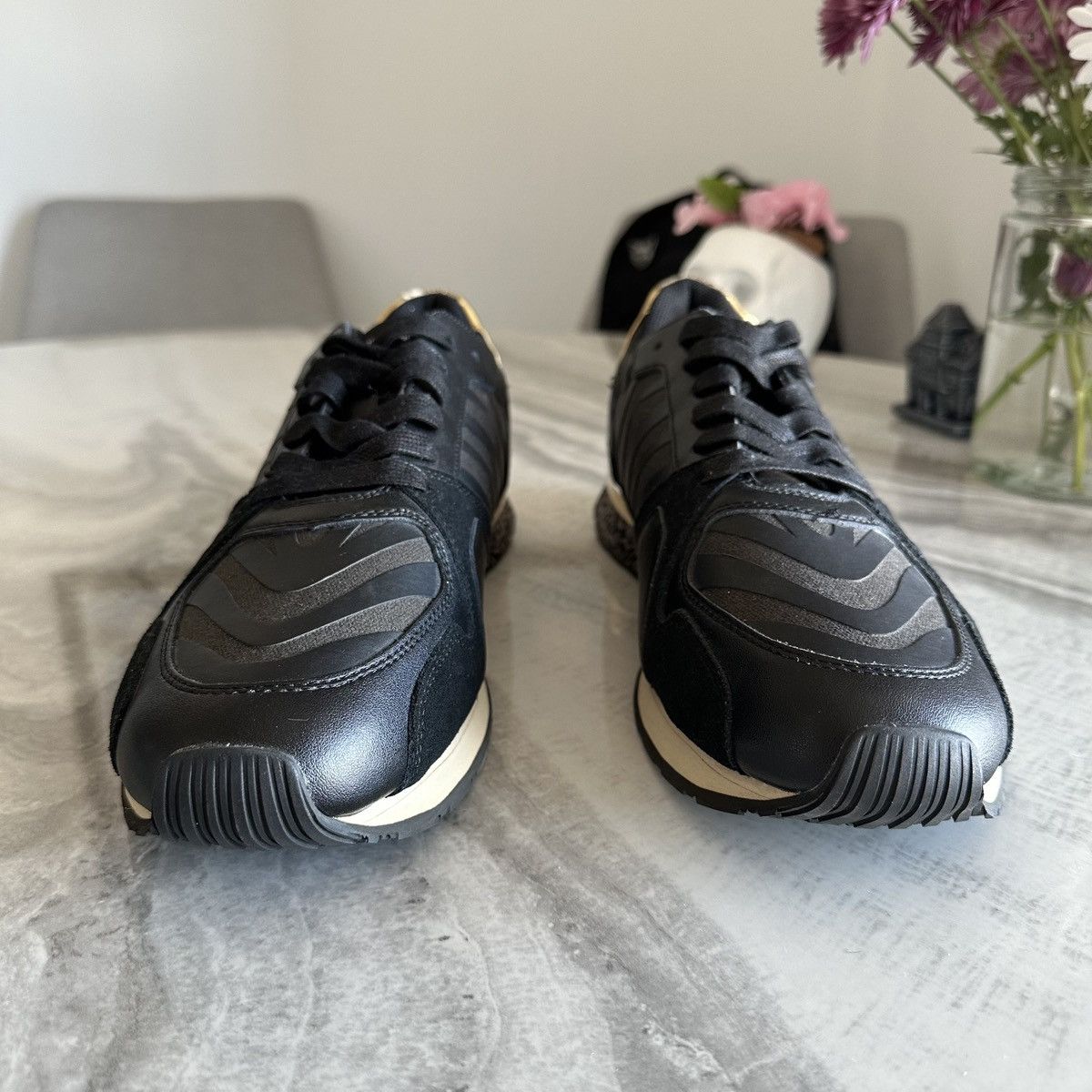 Roberto Cavalli Roberto Cavalli Sport Black Leather Fashion Sneakers Size US 11.5 / EU 44-45 - 3 Thumbnail
