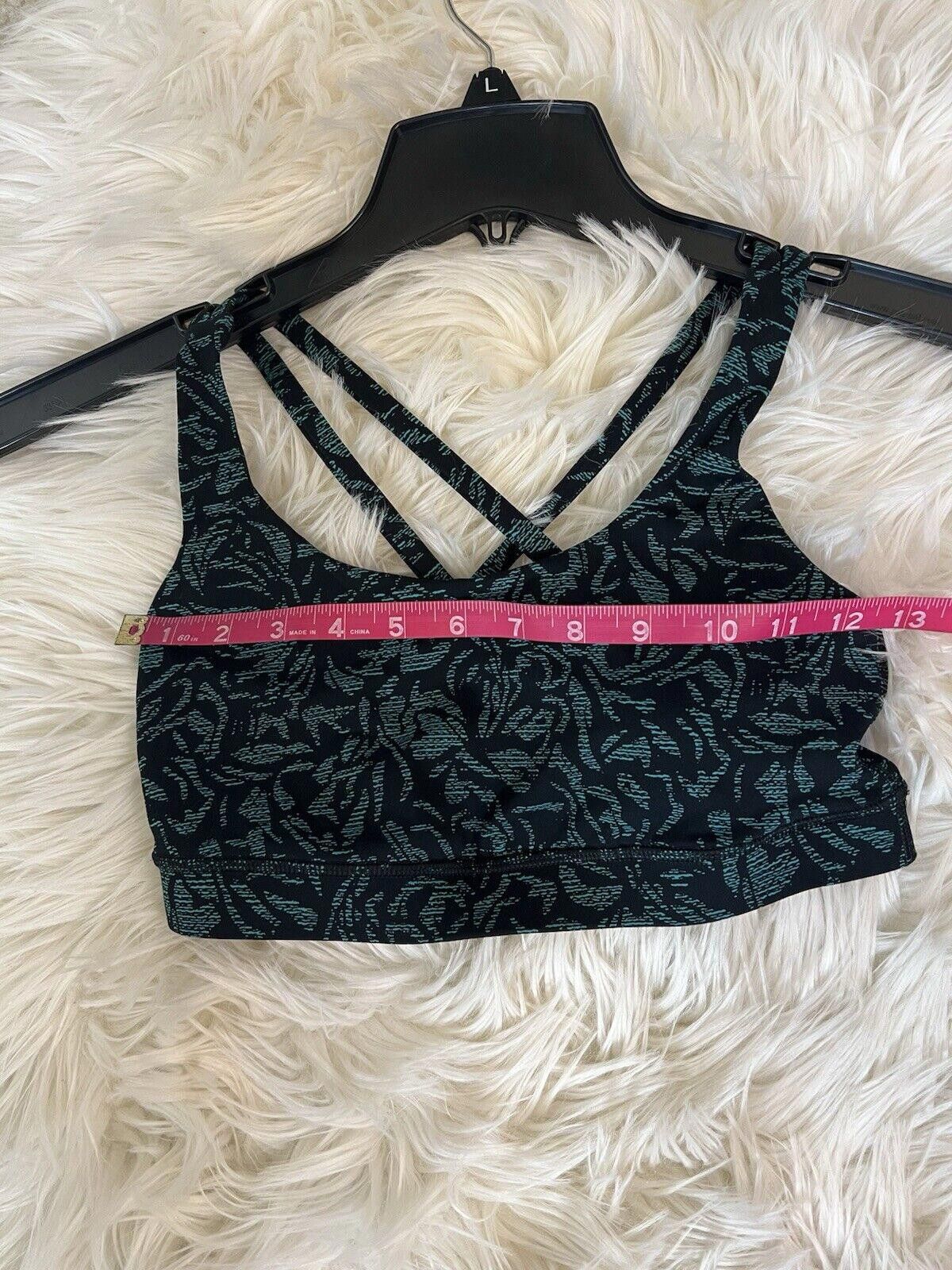 Designer Lululemon Energy Bra Thrive Viridian Green Black Sz 6 Size ONE SIZE - 5 Thumbnail