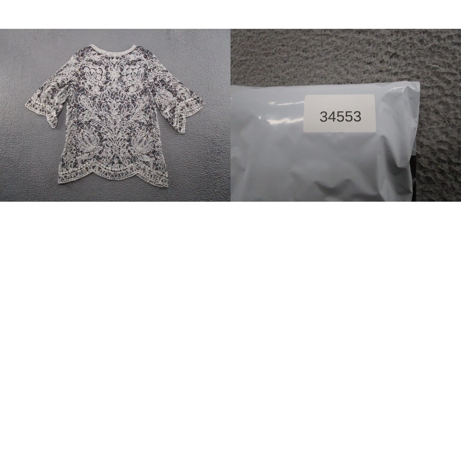 Vintage Solitaire Women's Embroidered Floral 3/4 Sleeve Top Blouse Size L Boho Chic Size L / US 10 / IT 46 - 8 Thumbnail