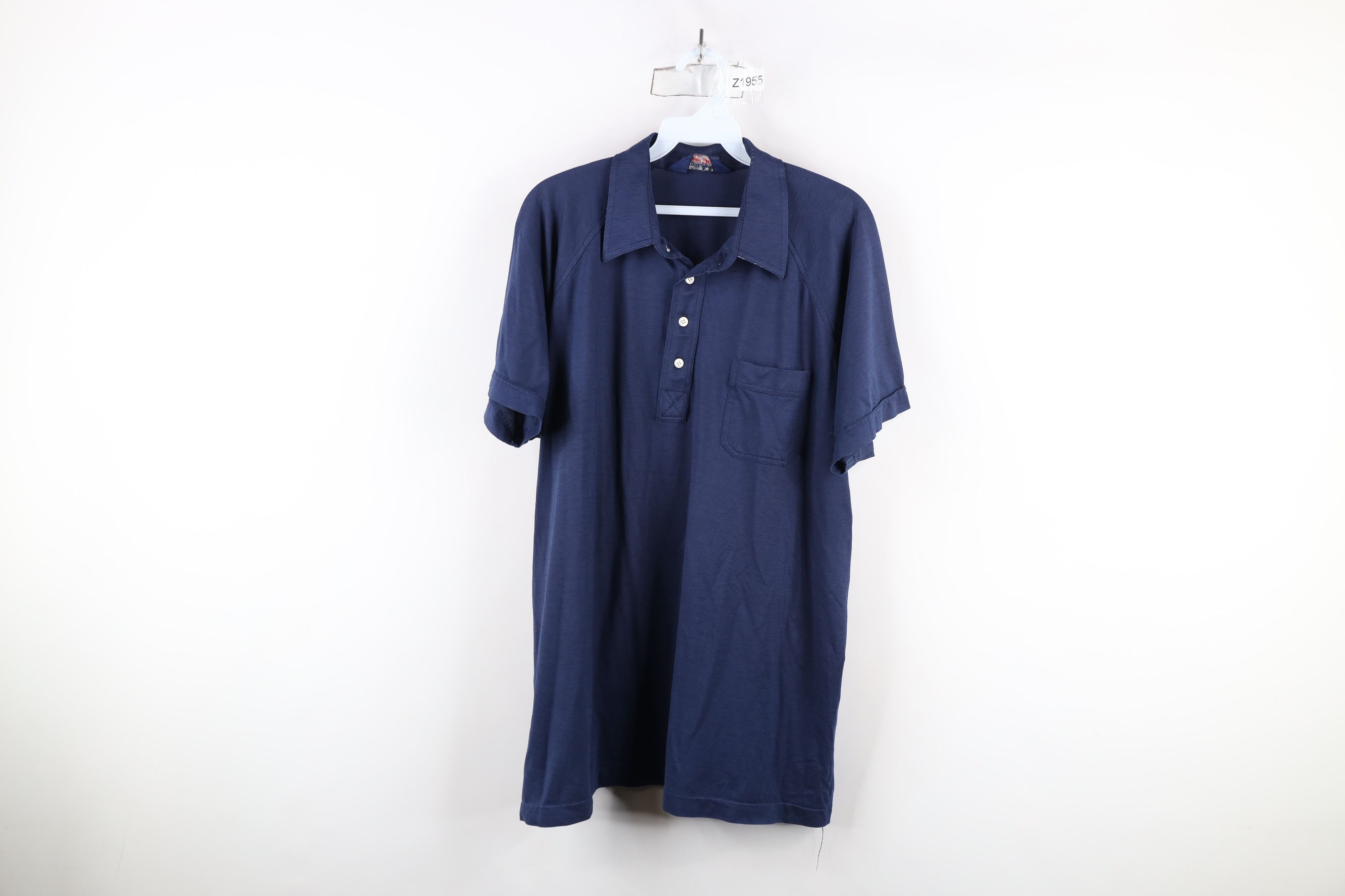Vintage 70s Streetwear Blank Knit Collared Golf Polo Shirt