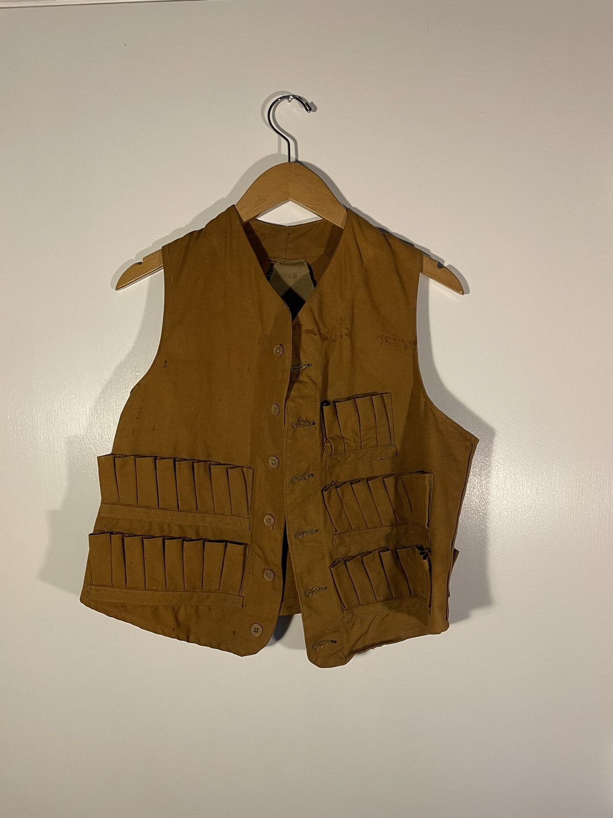 image of Outdoor Life x Vintage Early 1900S Canvas Hunting Vest True Vintage in Brown, Men's (Size Small)