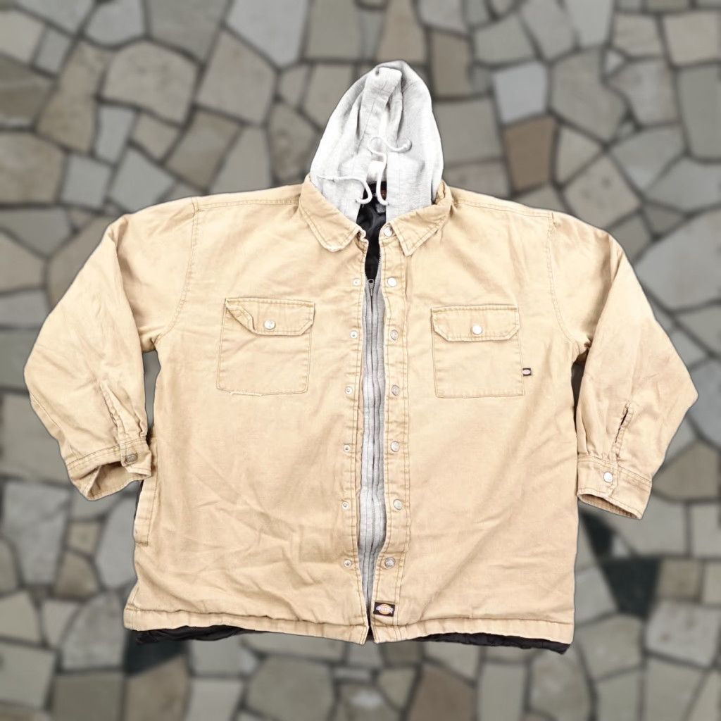 Dickies Dickies Jacket XL Mens Beige Khaki Canvas Quilted Hooded Utility Field Coat Work Size US XL / EU 56 / 4 - 1 Thumbnail