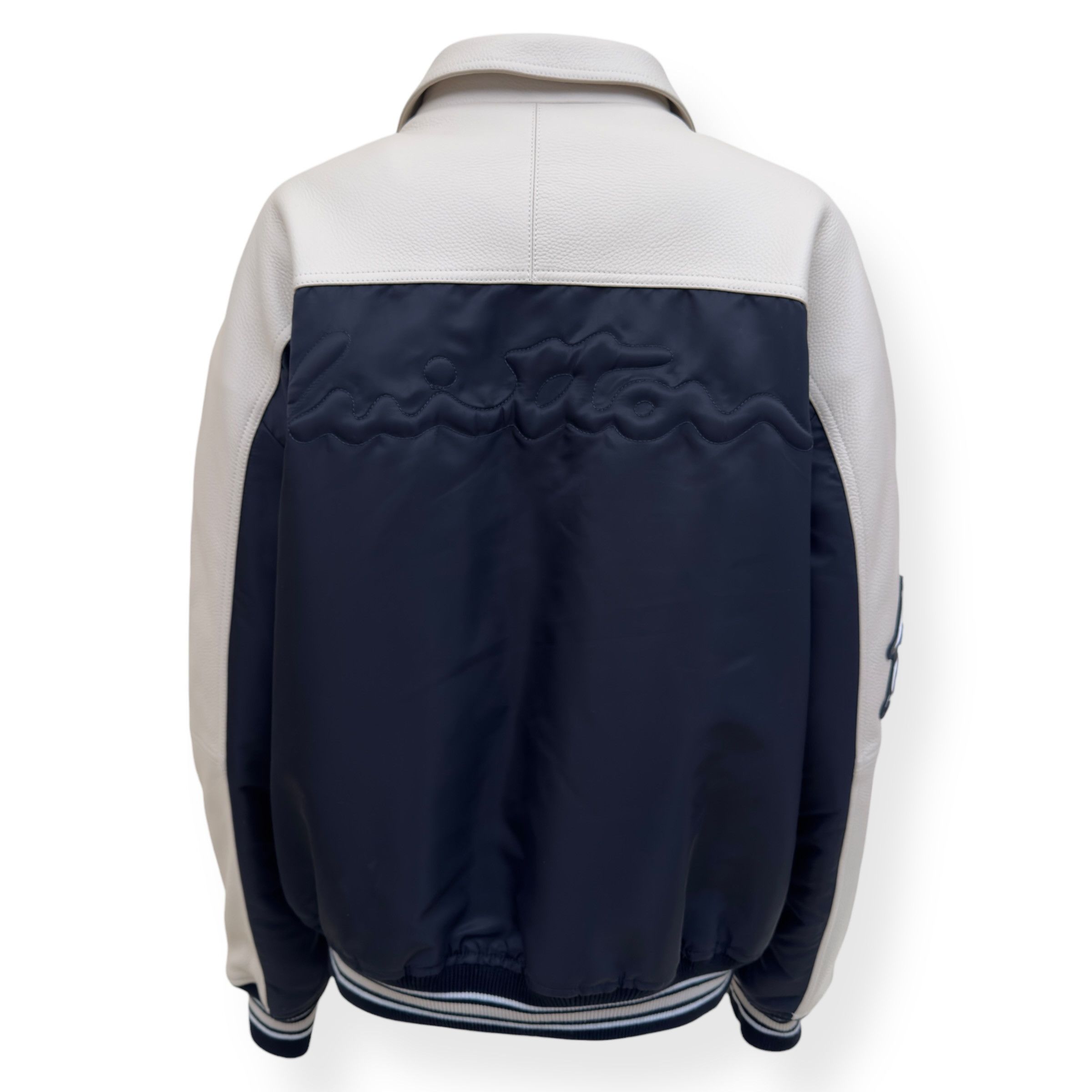 Louis Vuitton LOUIS VUITTON LEATHER / NYLON JACKET CREAM / NAVY 50 / L Size US L / EU 52-54 / 3 - 3 Thumbnail