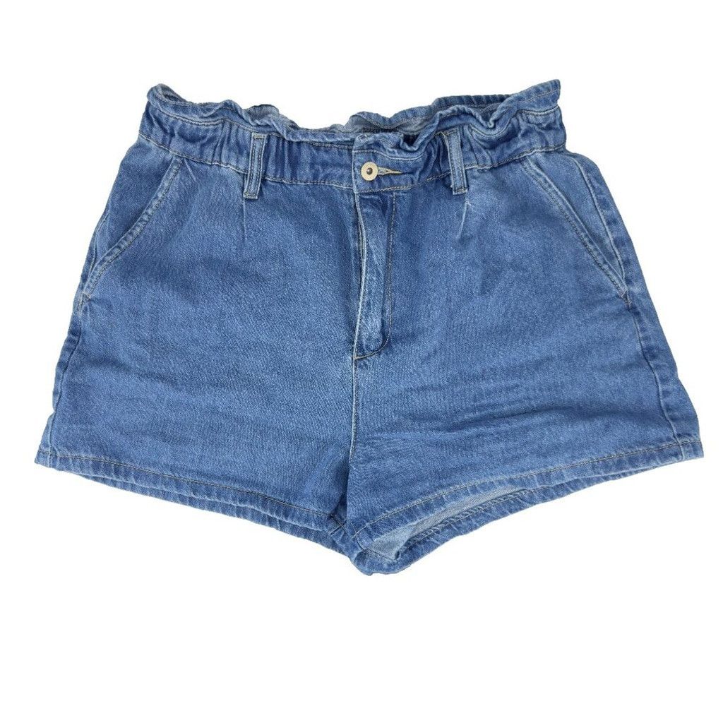 Other WOMANCE Denim Cotton Jean Elastic waist Belt loop Short sz L Size 30" / US 8 / IT 44 - 1 Thumbnail