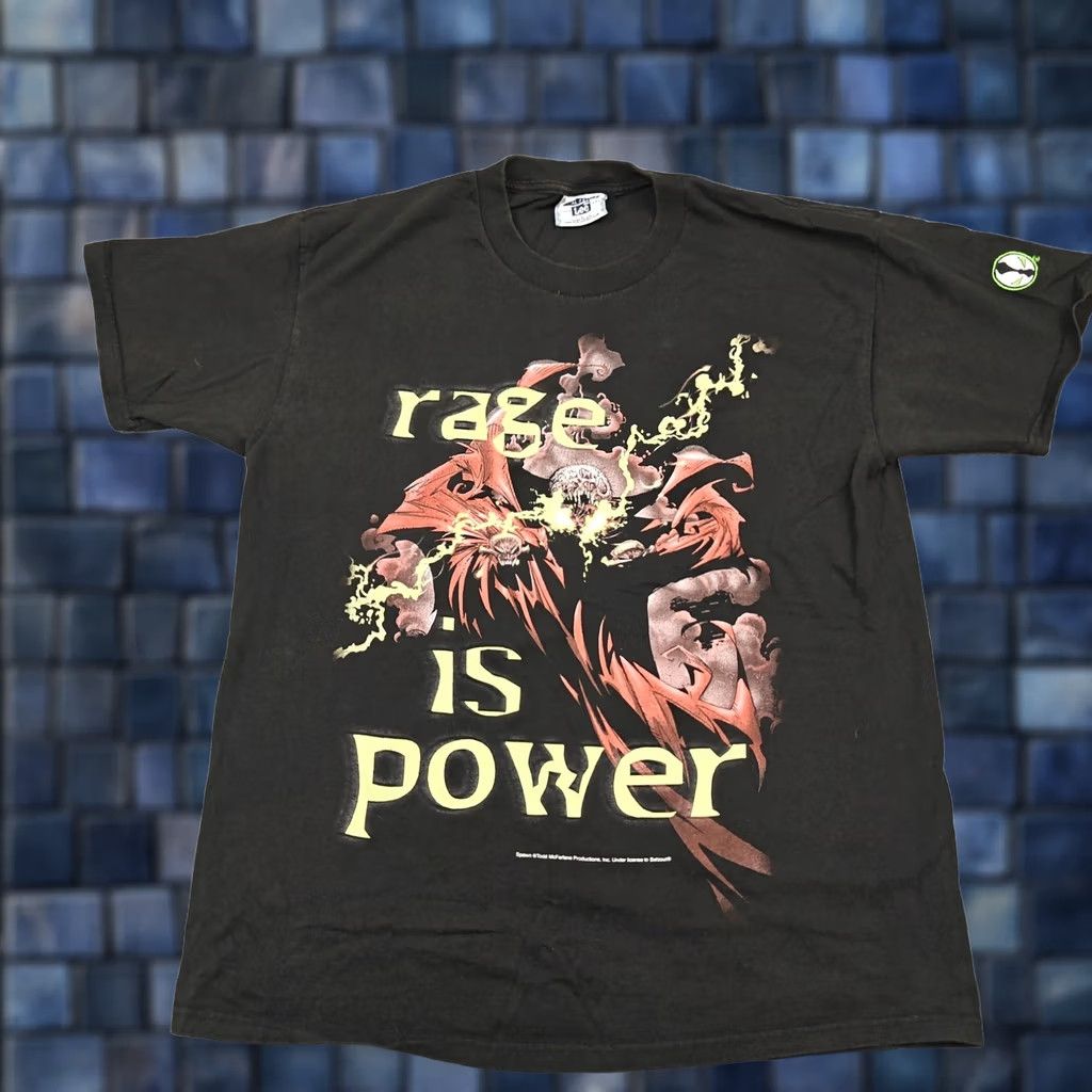 Lee VINTAGE Spawn Shirt Mens Large Black Rage Is Power Graphic Tee Lee 1994 Size US L / EU 52-54 / 3 - 1 Thumbnail