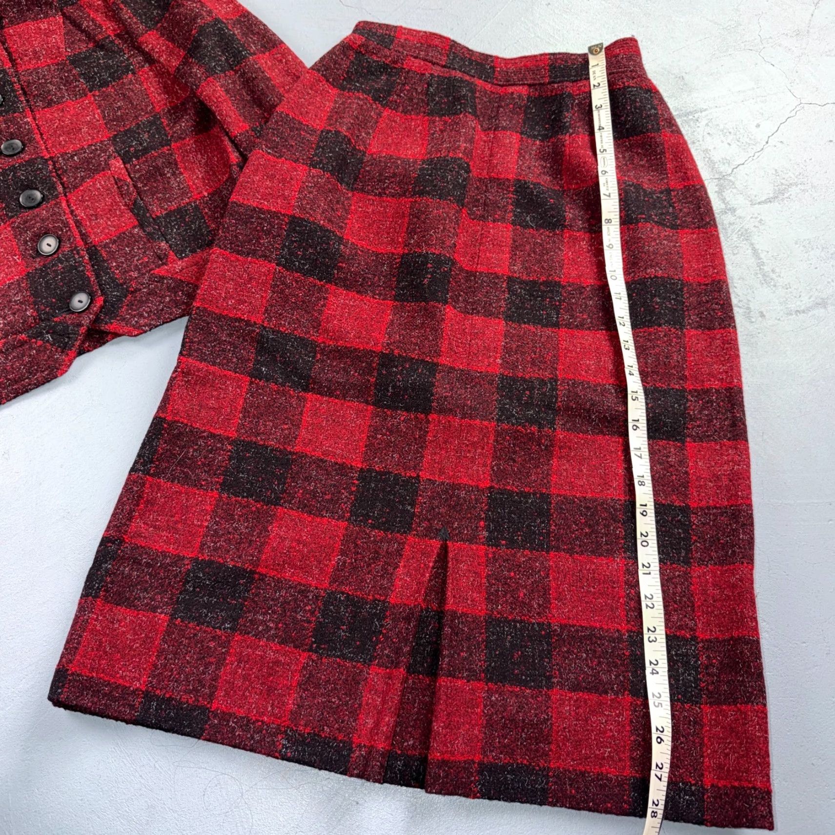 VTG Koret of California Skirt Womens Small Red Midi Rockabilly Suit Jacket