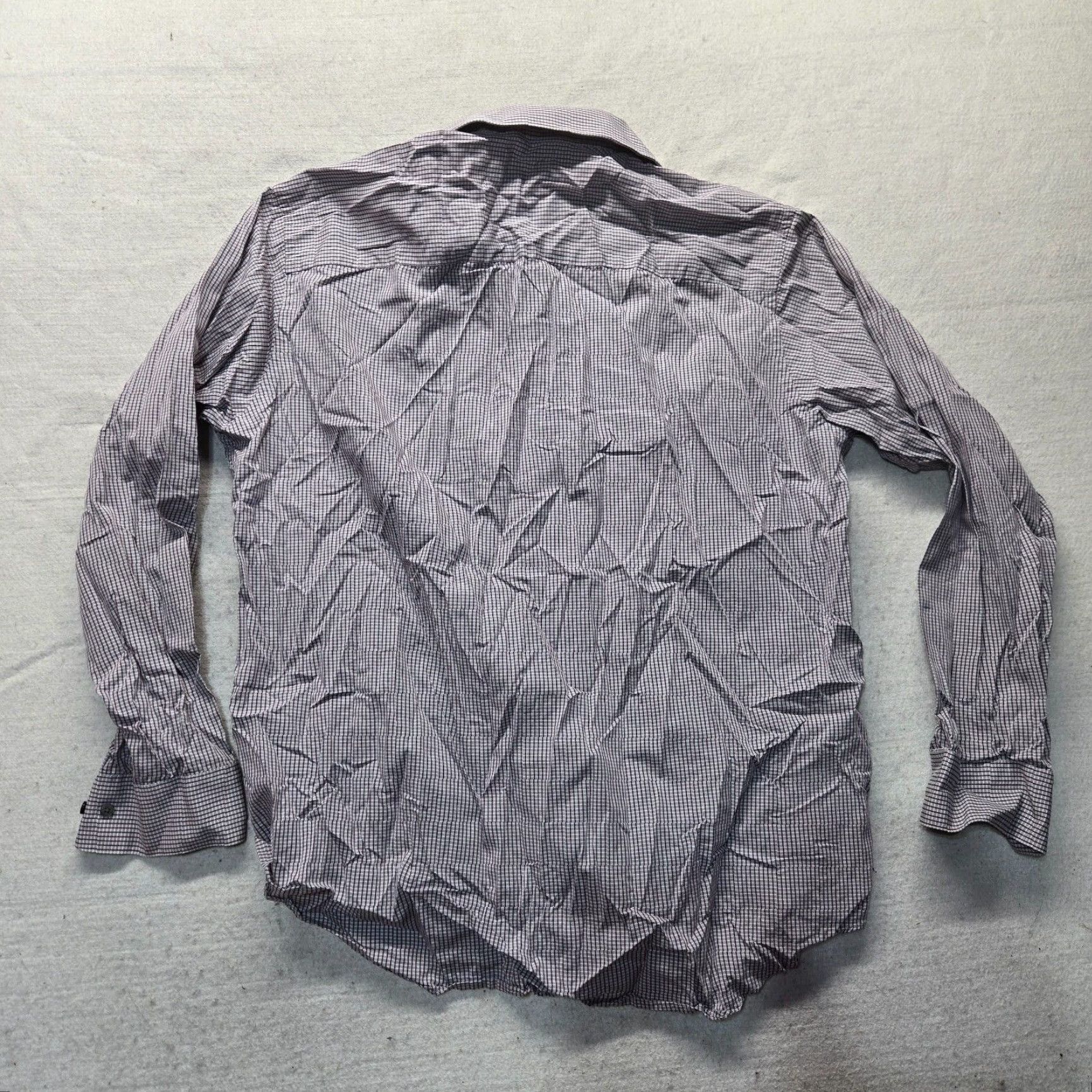Calvin Klein Calvin Klein Gray Checkered Dress Shirt Adult Men's 17 Slim Fit Long Sleeve Button-Down Size US XL / EU 56 / 4 - 7 Thumbnail