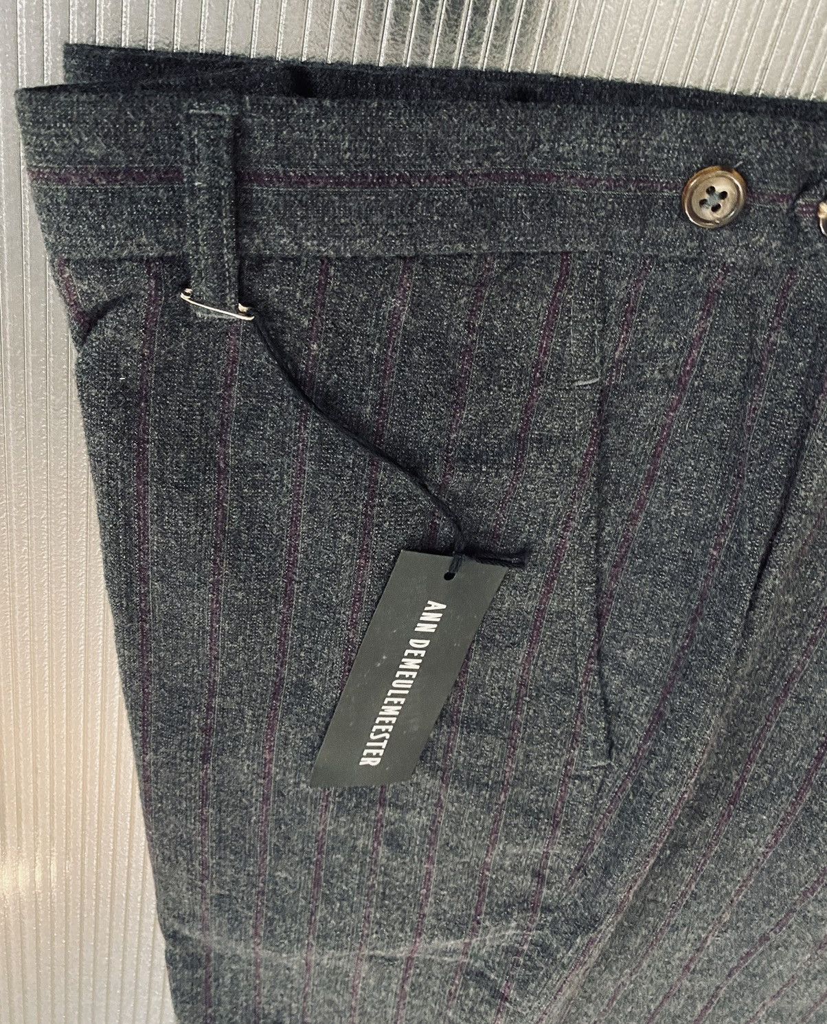 Ann Demeulemeester Ann Demeulemeester char grey striped pants XL NEW Size US 36 / EU 52 - 8 Thumbnail