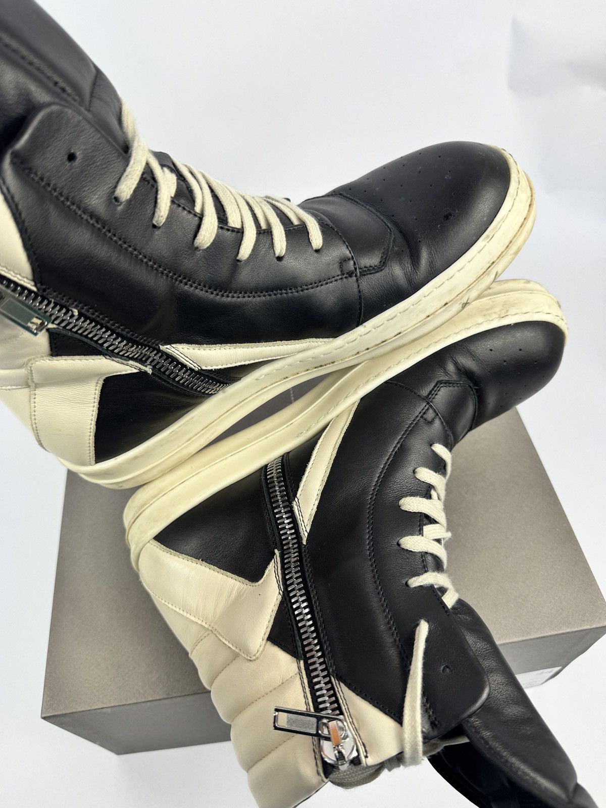 Rick Owens GEOBASKET HIGH TOP SNEAKERS Size US 11 / EU 44 - 8 Thumbnail