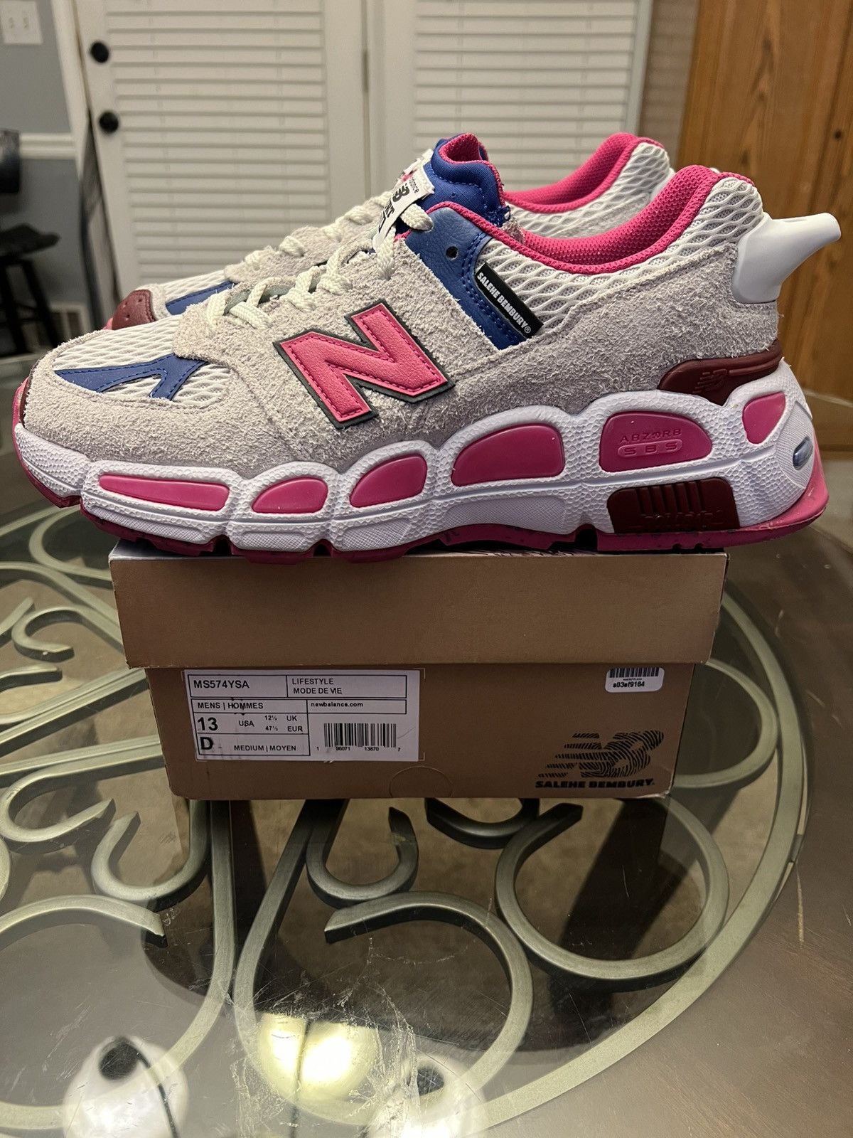 New Balance × Salehe Bembury Salehe Bembury x NB 574 YURT “Universal Communication” Size US 13 / EU 46 - 2 Thumbnail