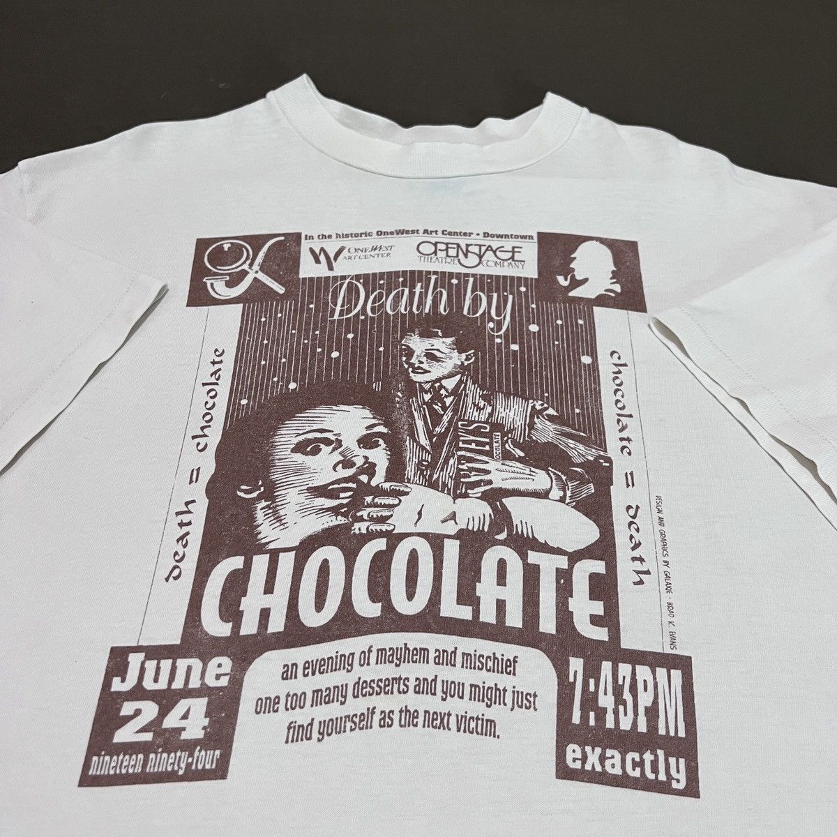 Expert Horror Vintage 90s Death by Chocolate Movie Graphic Tee musical Size US L / EU 52-54 / 3 - 1 Thumbnail