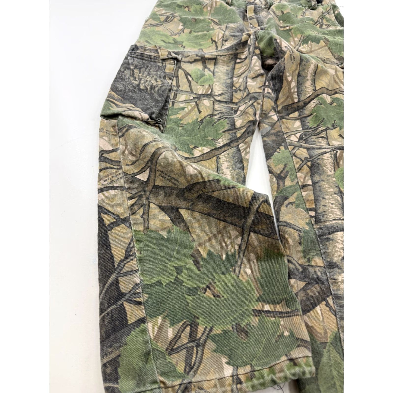 Vintage World Famous Sports Pants Mens XL Green Camo Cargo Adjustable Waist Hunting Size US 36 / EU 52 - 2 Thumbnail
