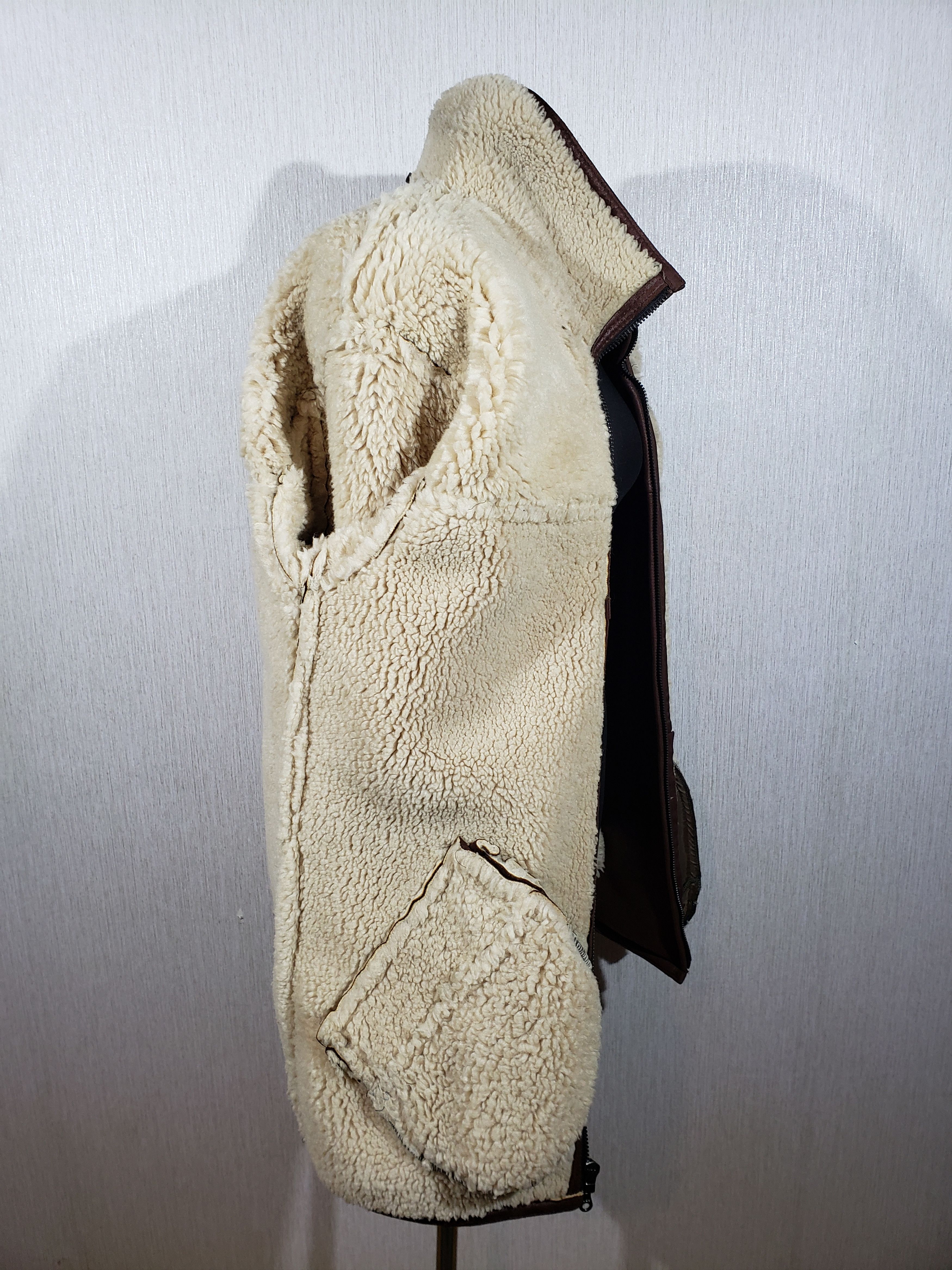 Other Men's brown faux fur sheepskin coat. Size US M / EU 48-50 / 2 - 7 Thumbnail