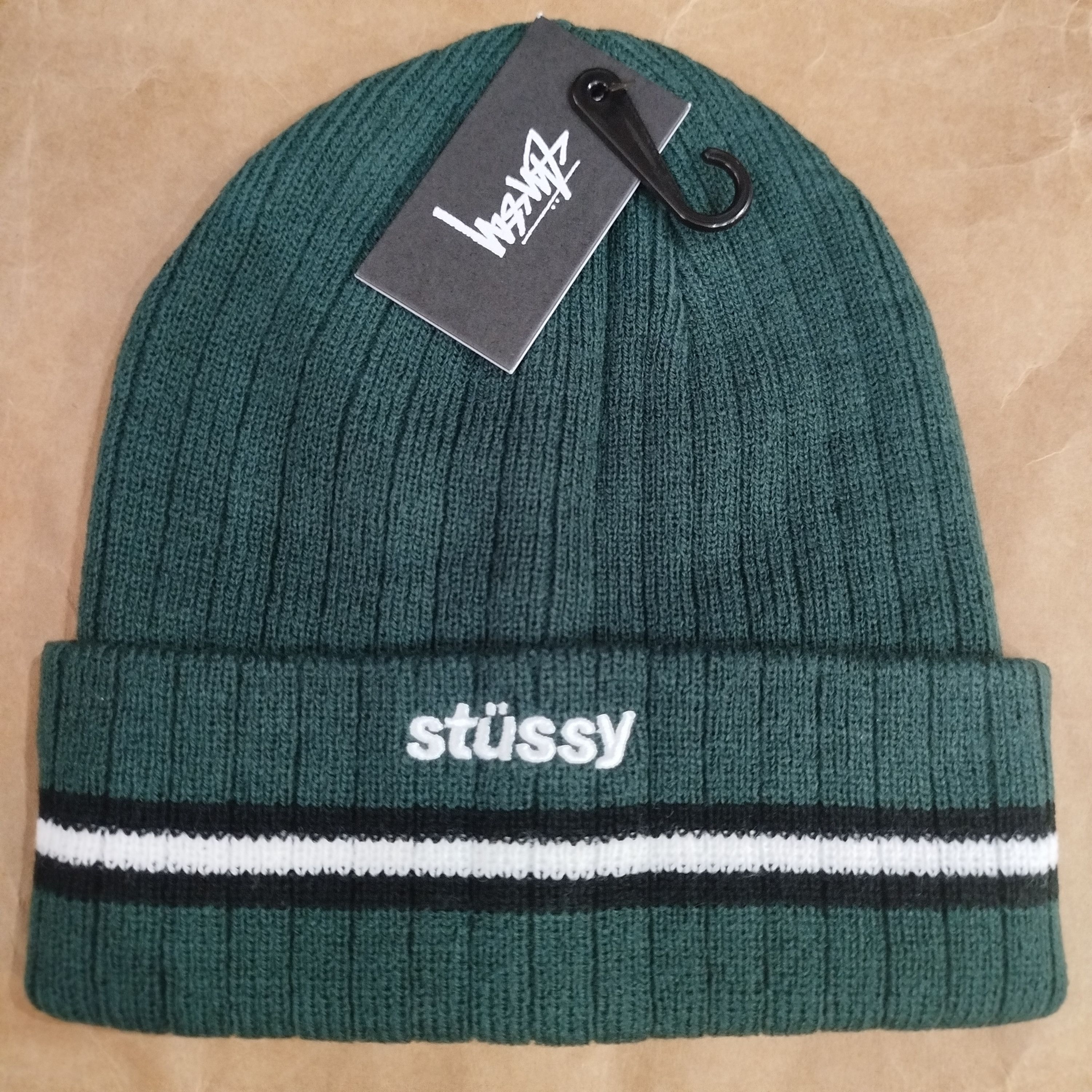 STUSSY ATHLETIC STRIPED CUFF BEANIE