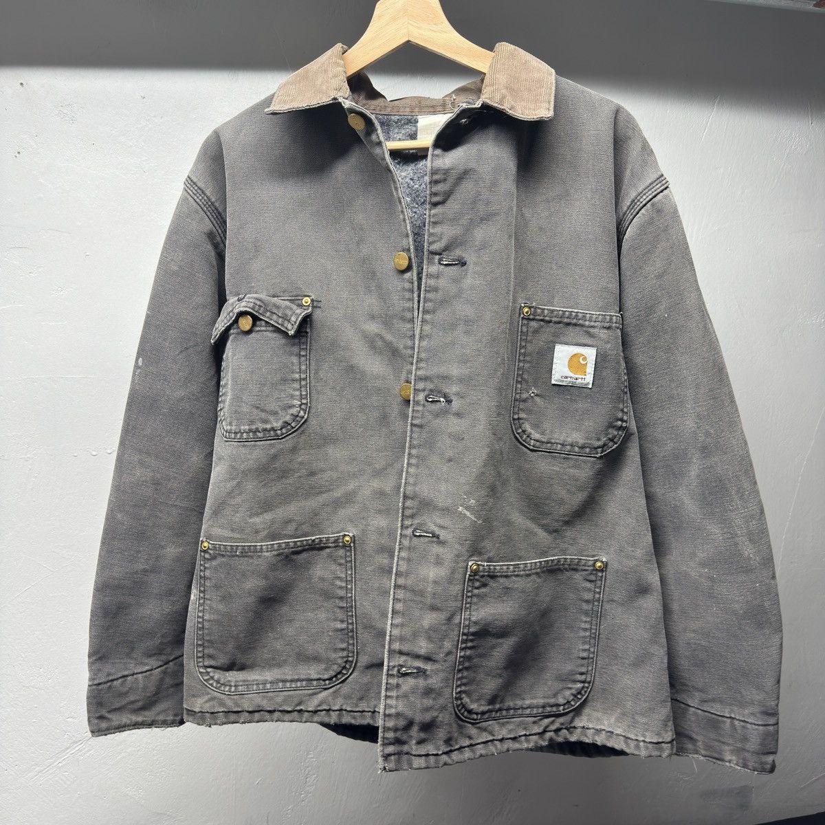 Carhartt 90s Carhartt Faded Distressed Chore Coat ERD Grunge Size US M / EU 48-50 / 2 - 6 Thumbnail