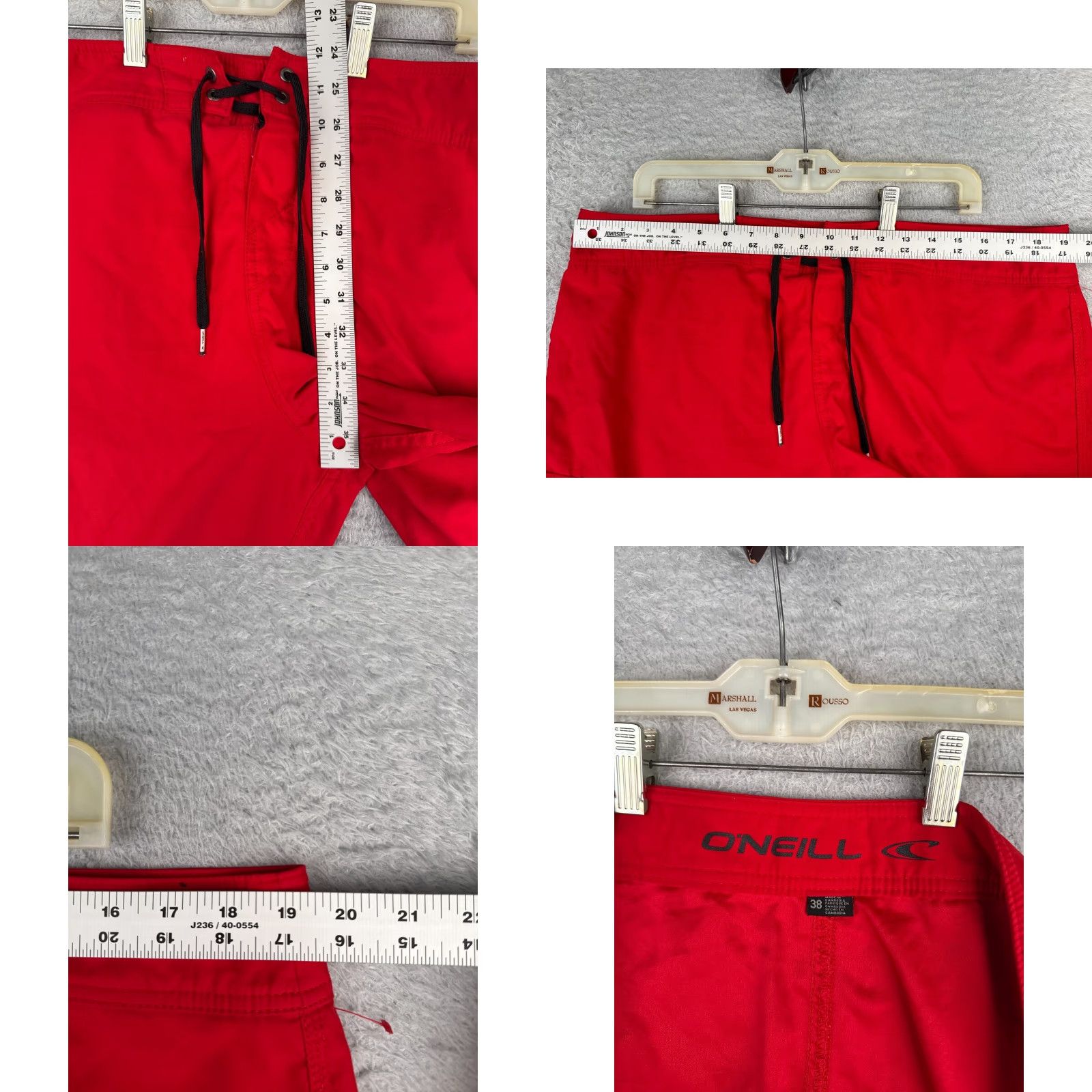 O'Neill O'Neill Board Shorts Mens 38 Red Green Solid Cargo Polyester 38x11 Swim Trunks Bottom Adult Men Size US 38 / EU 54 - 8 Thumbnail