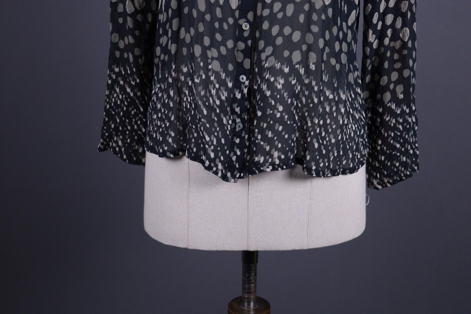Wilkes Bashford BA&SH Black Leopard Printed Long Sleeve Blouse Shirt Size 0 Size XS / US 0-2 / IT 36-38 - 3 Thumbnail